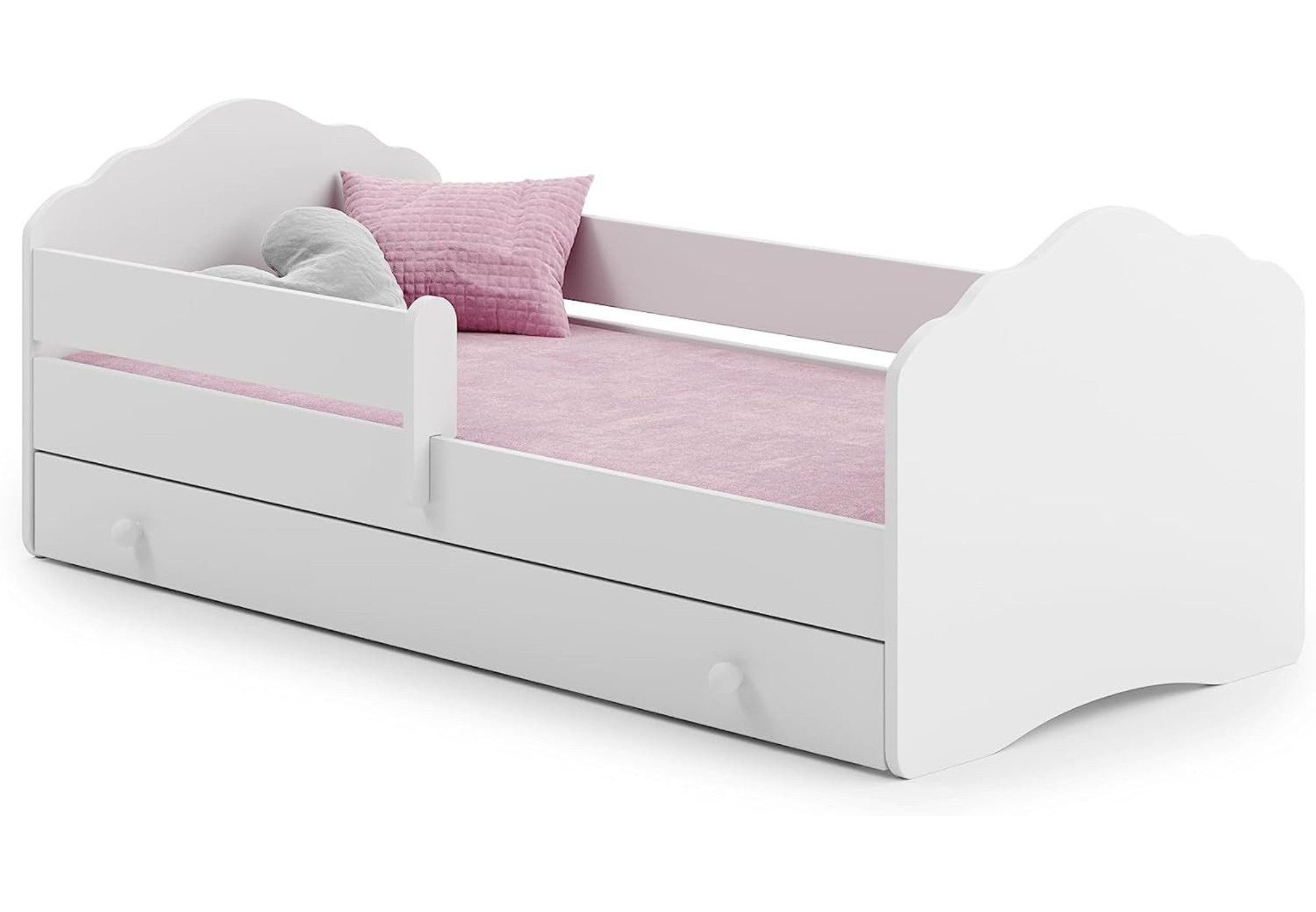 Kids Collective Kinderbett für Mädchen mit Matratze und Schublade & Lattenrost (70x140, 80x160 cm Jugendbett Einzelbett Komplettbett in weiß), Bett für Kinder B – Bild 2 von 5
