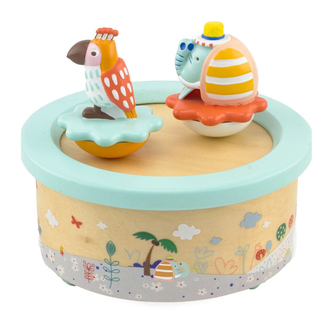 suebidou Spieluhr Holzspieluhr mit tanzenden Figuren Musikbox, Musikspieluhr, nachhaltig, kreativ