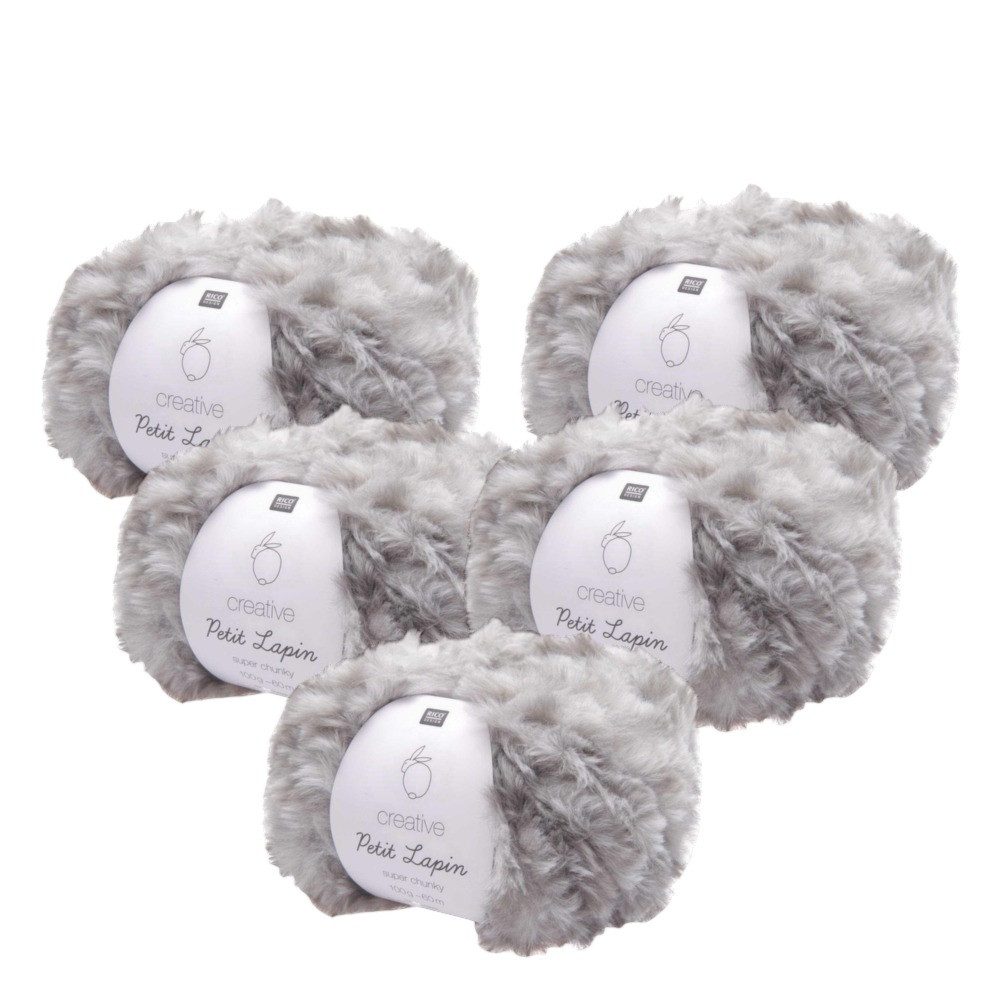 Rico Design 5 x RICO Creative Petit Lapin Super chunky Häkelwolle, 60 m