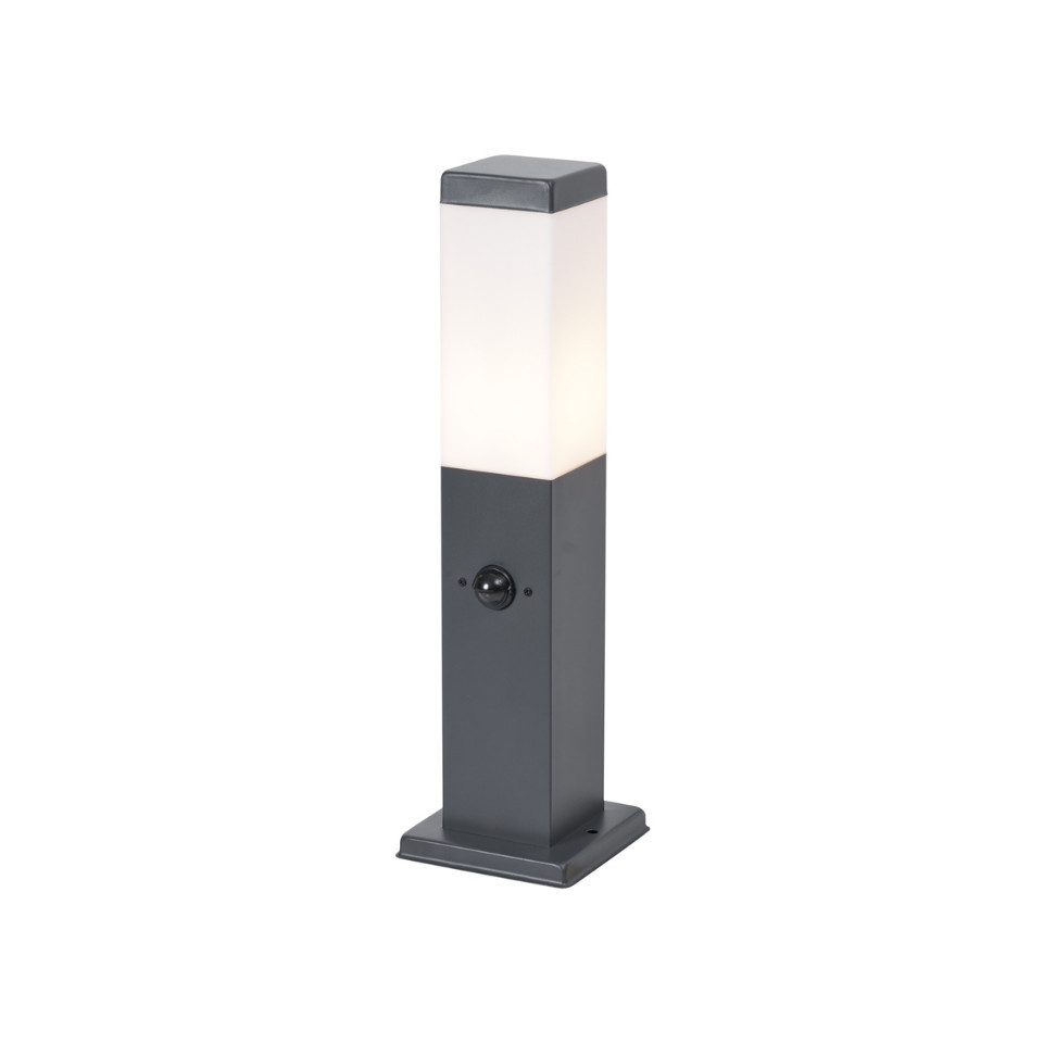Qazqa Außen-Stehlampe Malios, ohne Leuchtmittel, Warmweiß, QAZQA Außen­poller­leuchte, e27, Dunkelgrau, Edelstahl, Modern