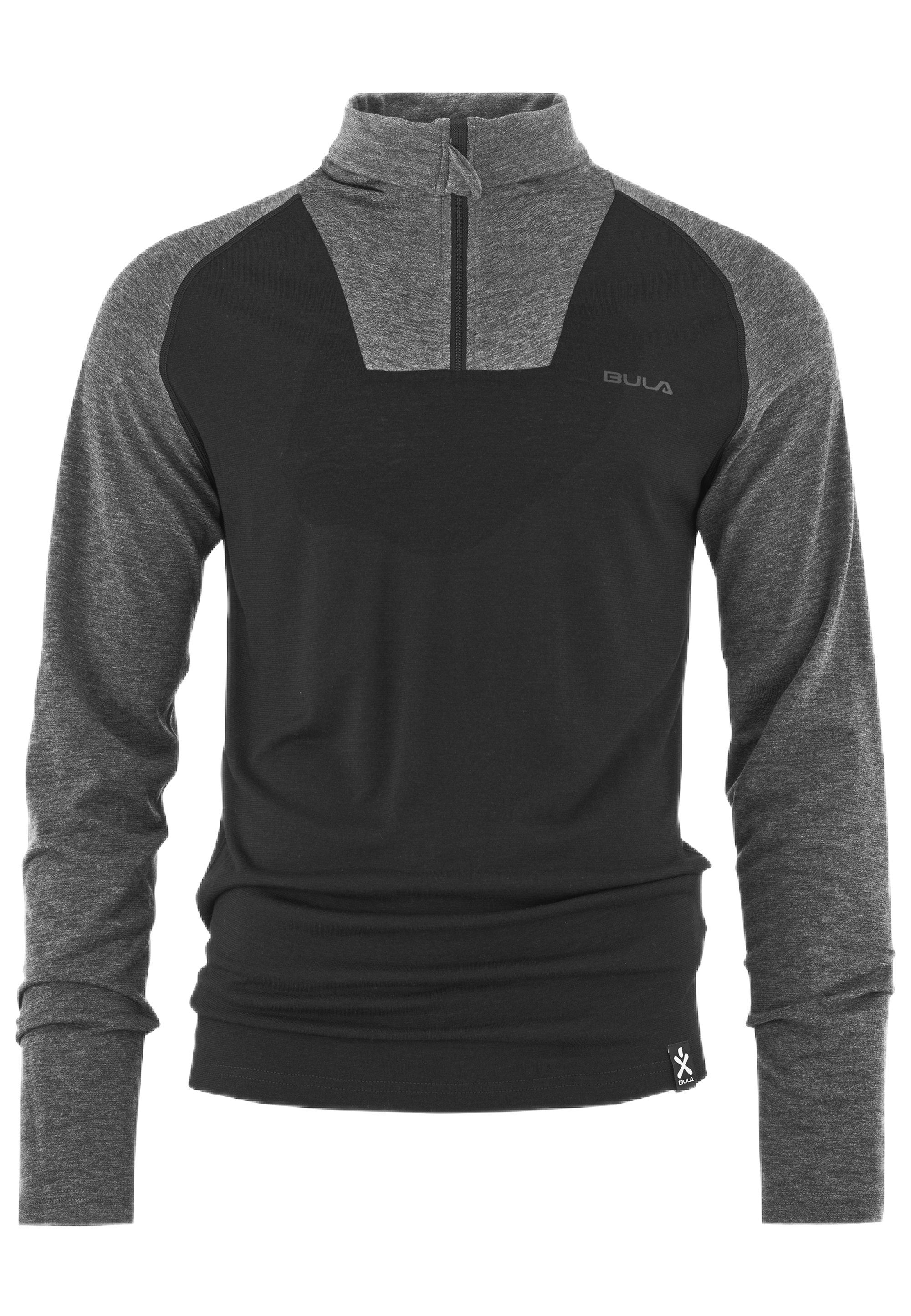 BULA Fleeceshirt mit verstellbarem Stehkragen