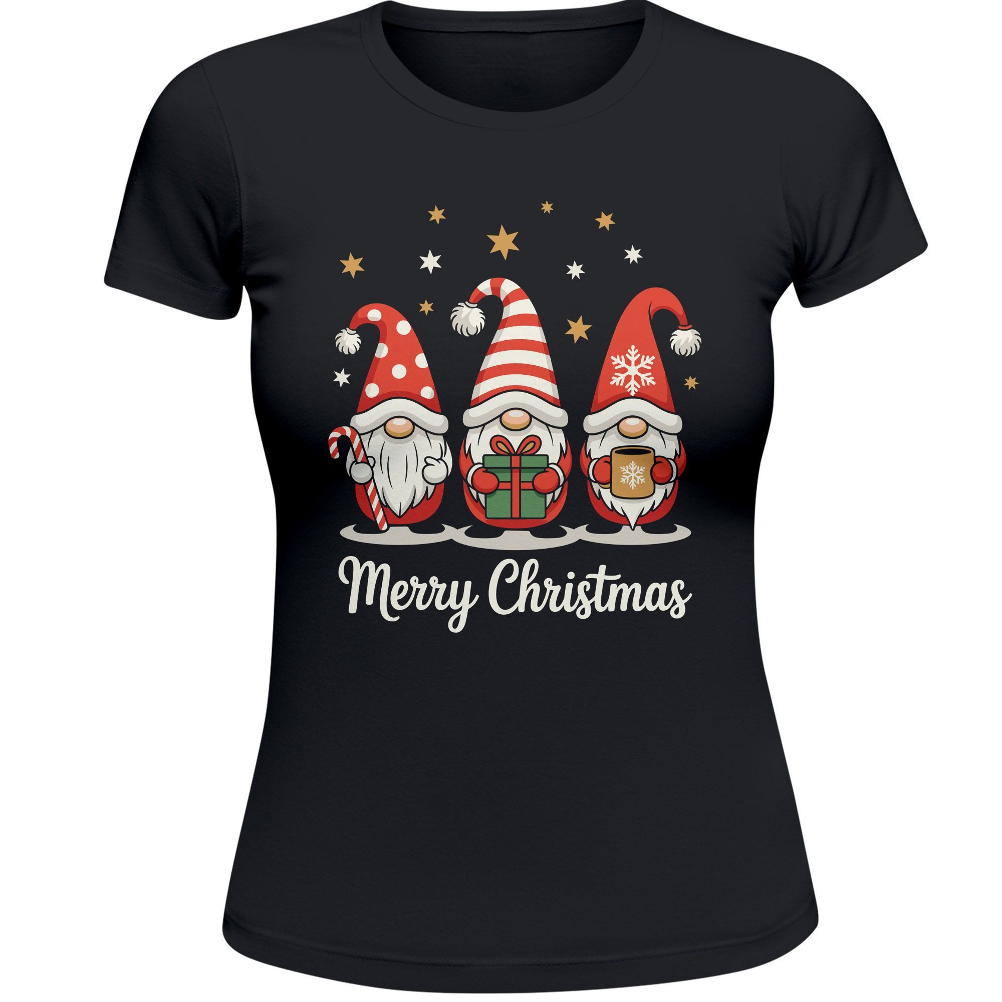 MoonWorks Print-Shirt Damen Weihnachtsshirt Wichtel Design Spruch Merry Christmas mit Print