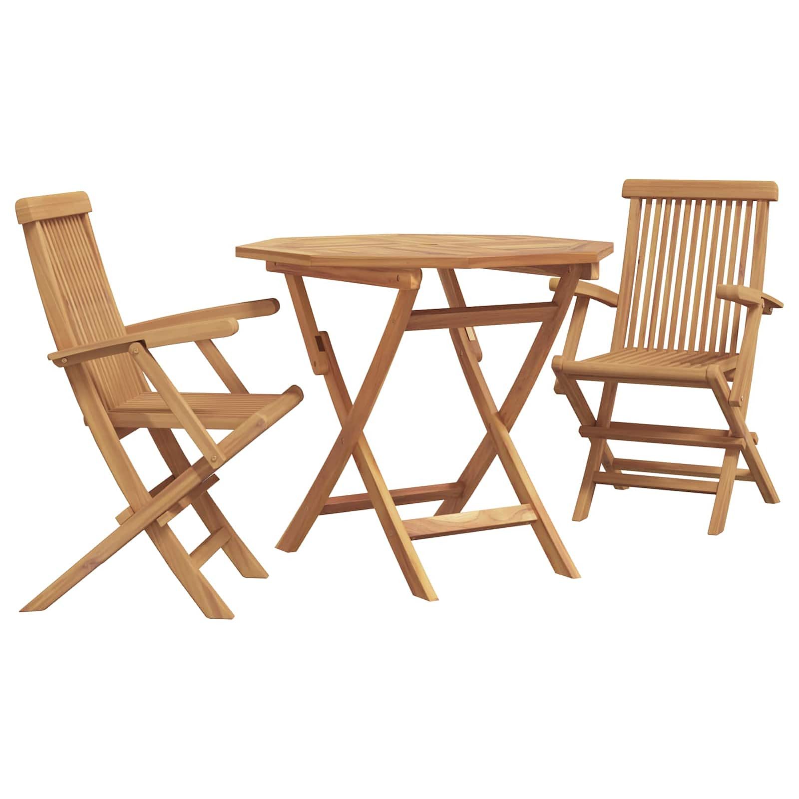 vidaXL Gartenlounge-Set Garten Essgruppe 3 stk. Braun Massivholz, (3-tlg)