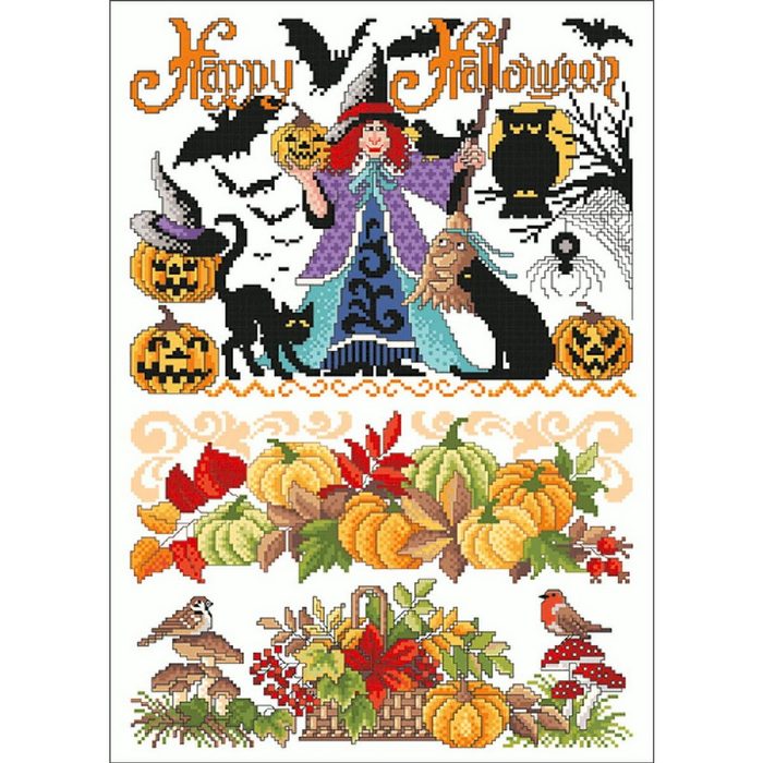 Lindner´s Kreuzstiche Kreativset Lindner´s Kreuzstiche Zählmuster Vorlage "Happy Halloween" 070 (embroidery kit)