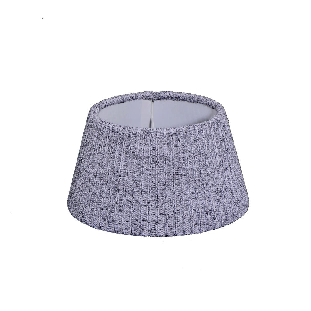 Dirk Davids Leuchten GmbH Lampenschirm Lampenschirm für Tischleuchte in Rund Wool SWEATER Grau Weiß 25-18-14, Hochwertiger Wollstoff