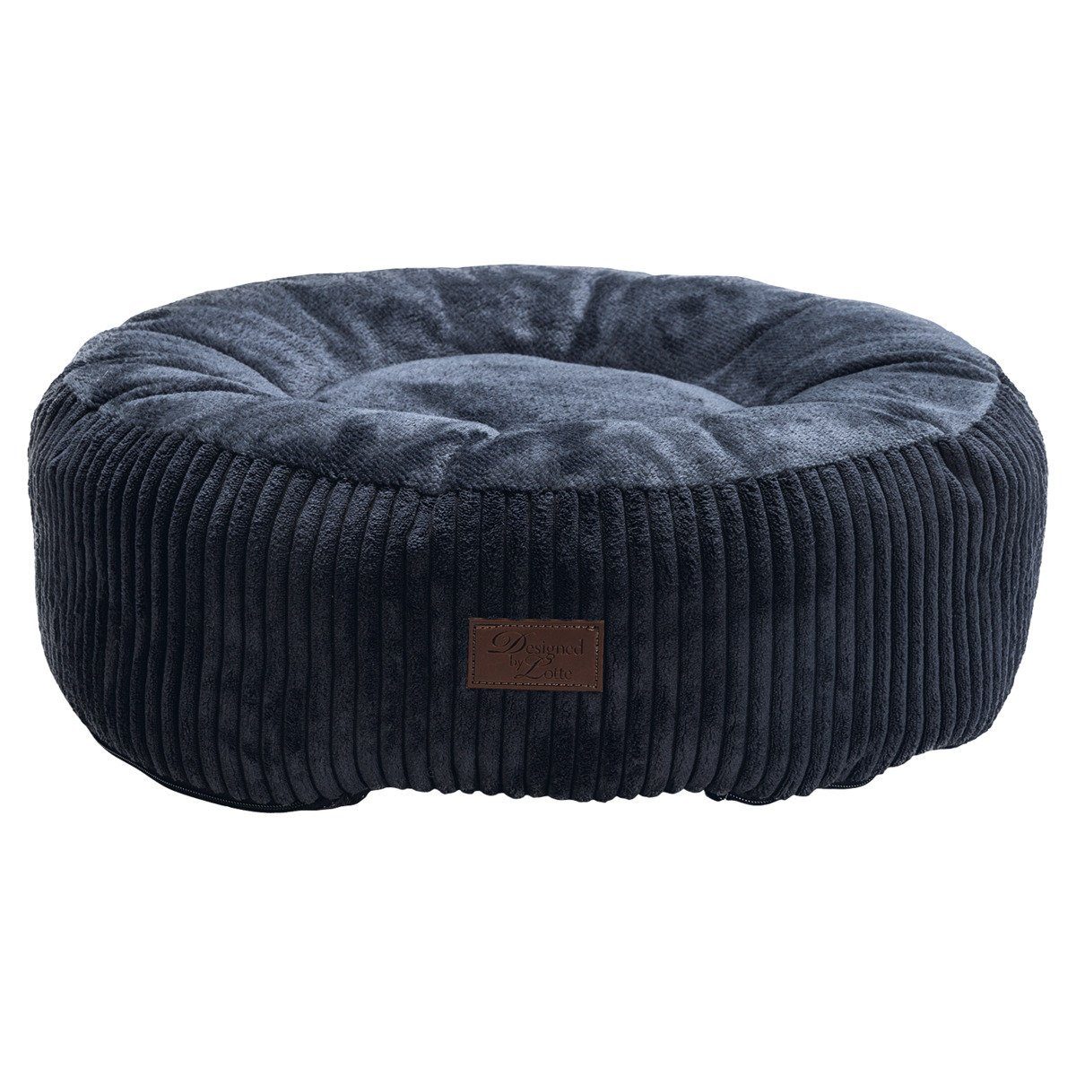 Designed By Lotte Tierbett Katzenbett Ribbed mit hohem Rand anthrazit