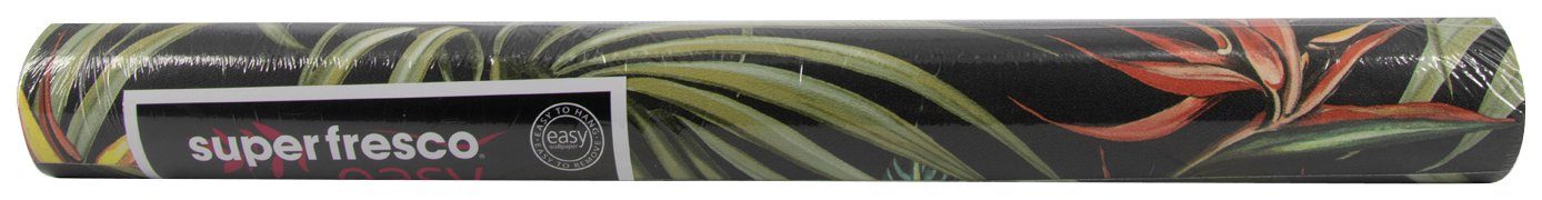 Easy lebhaftem zertifiziert, Länge gemustert, mit Strelitzia Blätter, 10 Superfresco Druck, bunt Meter Vliestapete FSC®