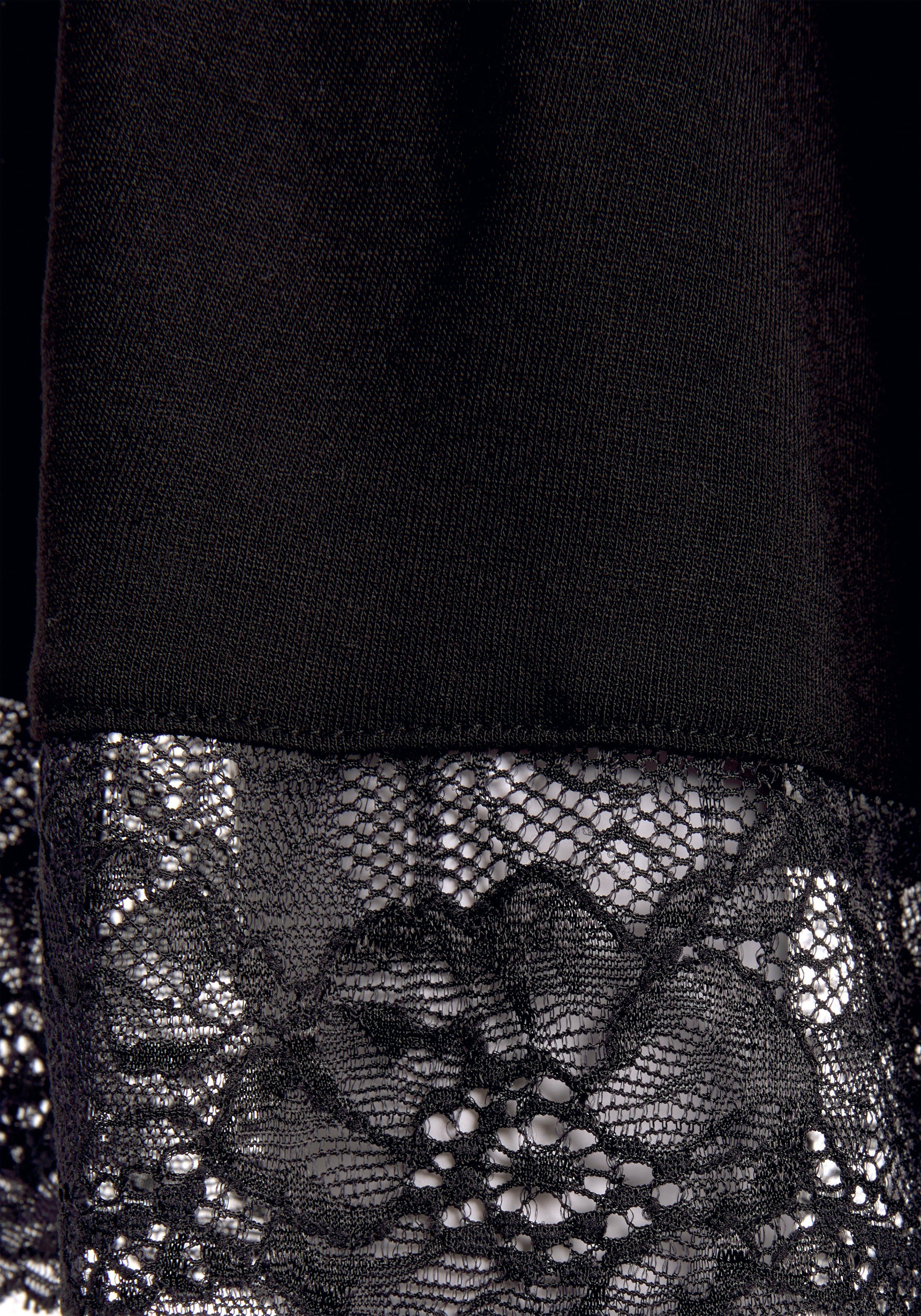 Gürtel, Viskose, mit Spitzeneinsätzen Kurzform, LASCANA Kimono,
