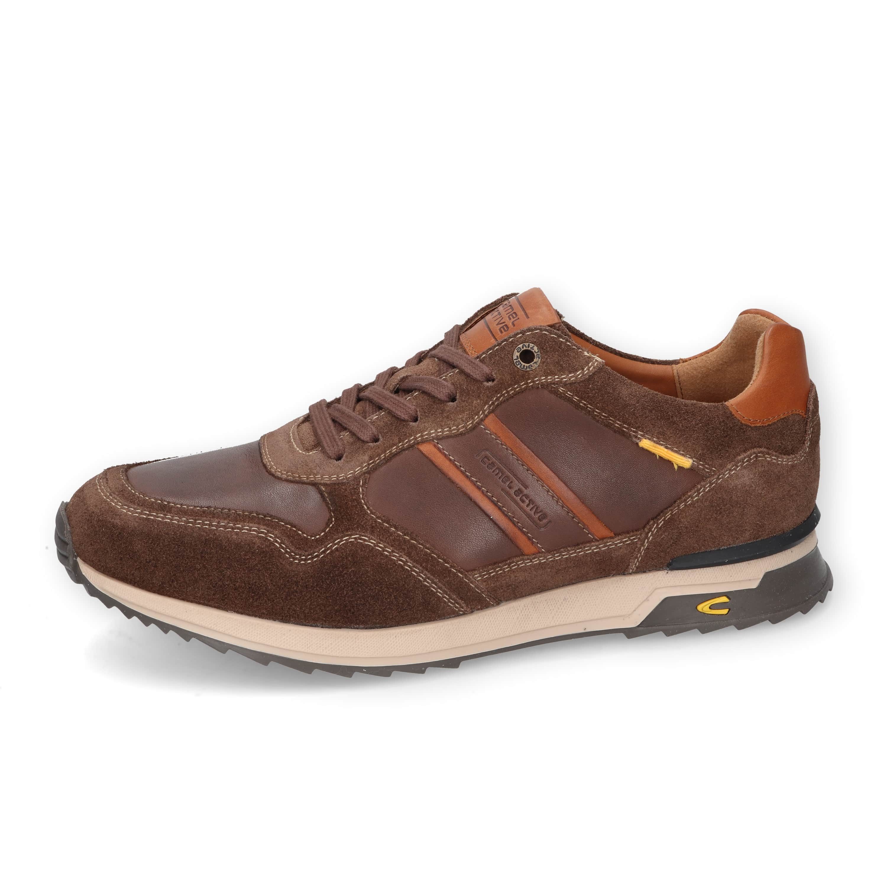 camel active Low Cut Split/Nappa SCHOKO/NATUR Schnürschuh