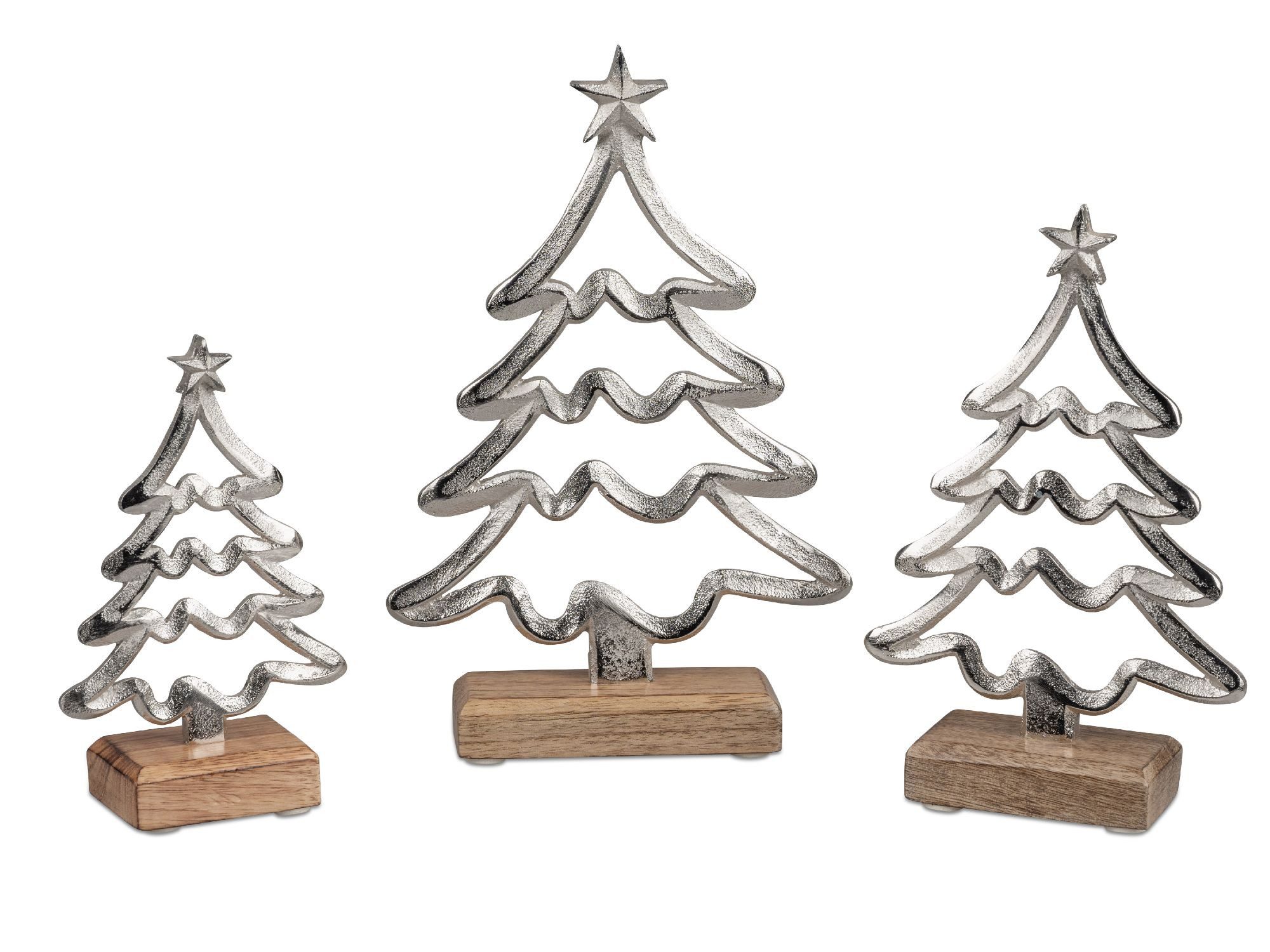 formano Dekofigur Alu Mangoholz, Auf Sockel, Silber, Motiv: Baum günstig online kaufen