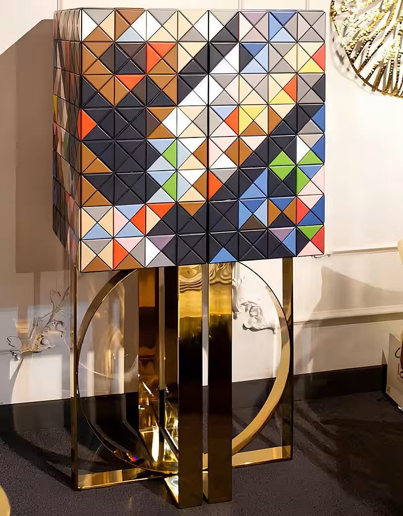 JVmoebel Barschrank Luxus Anrichte mit buntem Regal und stilvollem Stauraum (1-St., Büfett) Made in Europa