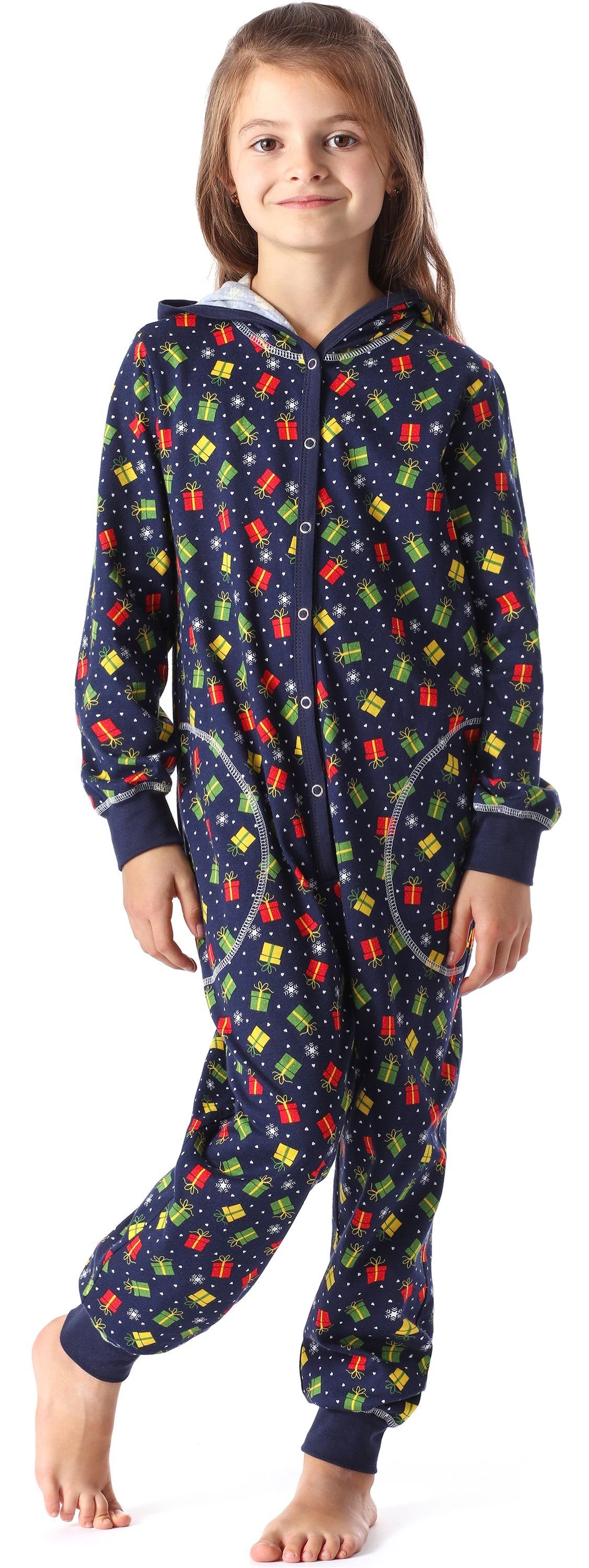 Merry Style Schlafanzug Mädchen Schlafoverall mit Kapuze MS10-223 Marine Geschenke