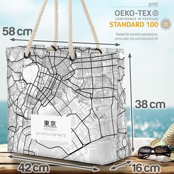 VOID Strandtasche (1-tlg), Tokyo Karte Beach Bag Tokio Japan Japaner asien asiatisch anime Stadtkarte