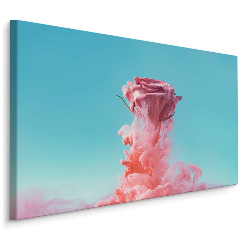 Muralo Leinwandbild Natur – Leinwandbild Wandbild Kunstdruck Wohnzimmer, Blumen (1 St), Abstrakt Abstrakte Rosen – Kunstwerk, 70 x 50 cm, aufhängefertig
