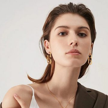TWSOUL Paar Ohrhänger Einfache vergoldete Ohrringe,V-förmige Ohrringe, Einfache und vielseitige Ohrringe, , Geschenke für Damen