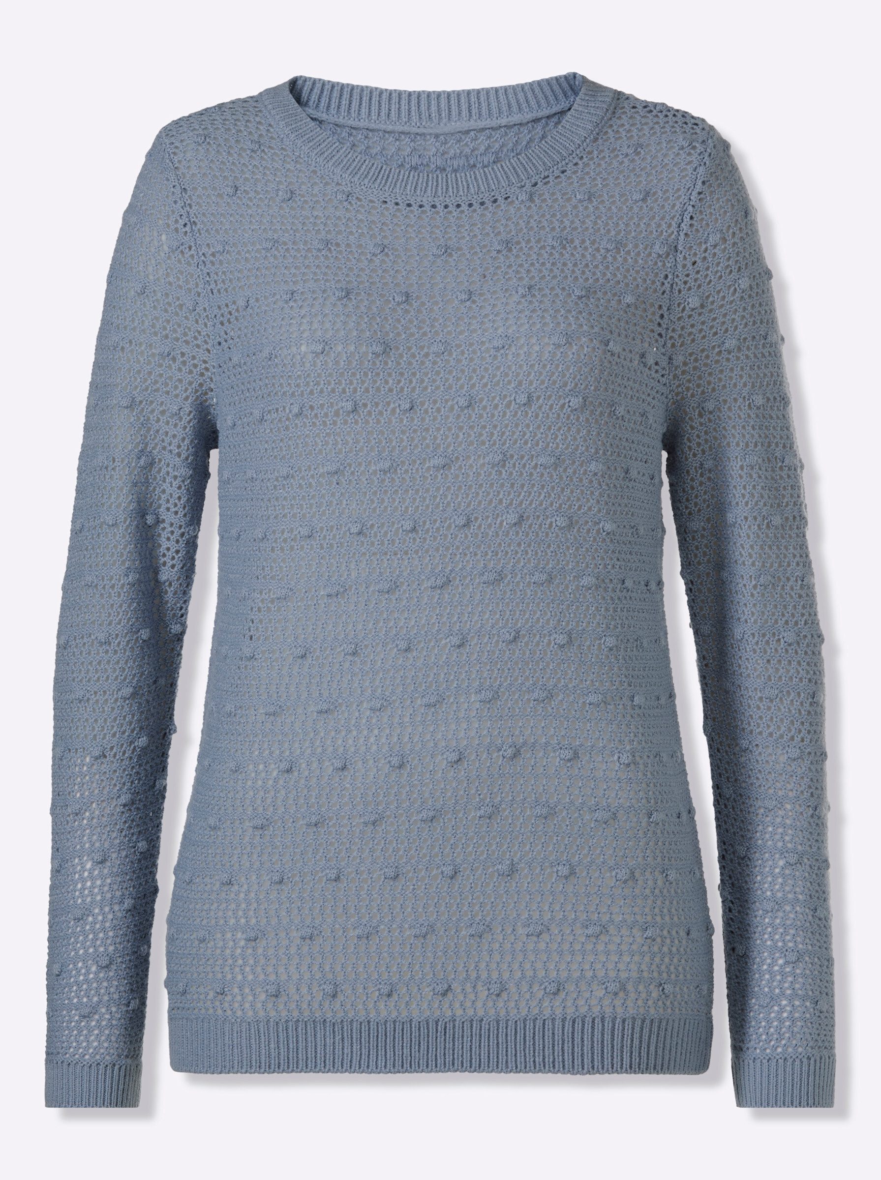 Strickpullover Ajour-Pullover Langarm Ajour