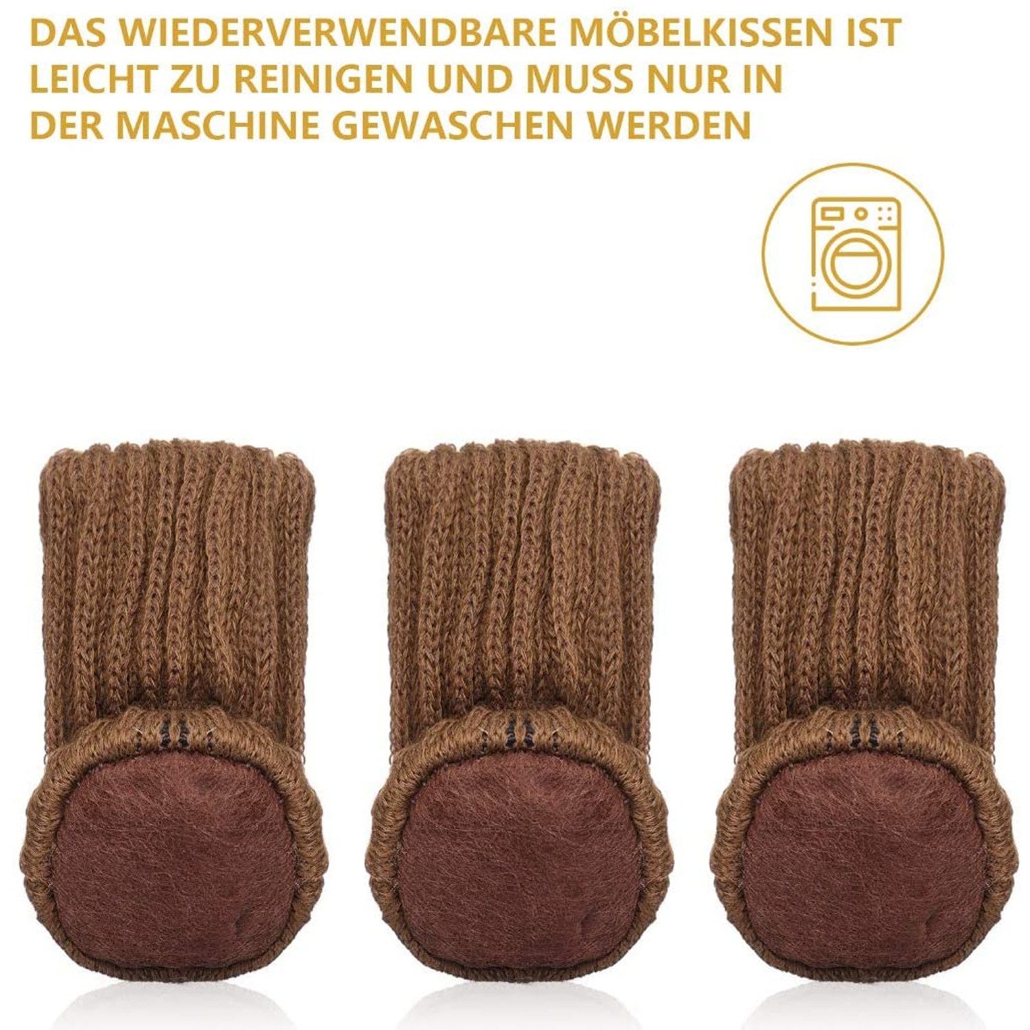 TUWENA Tischbein 24 Stück Stuhlbeinsocke Möbel Socken mit Fühlte Pads, Schutz Stuhl