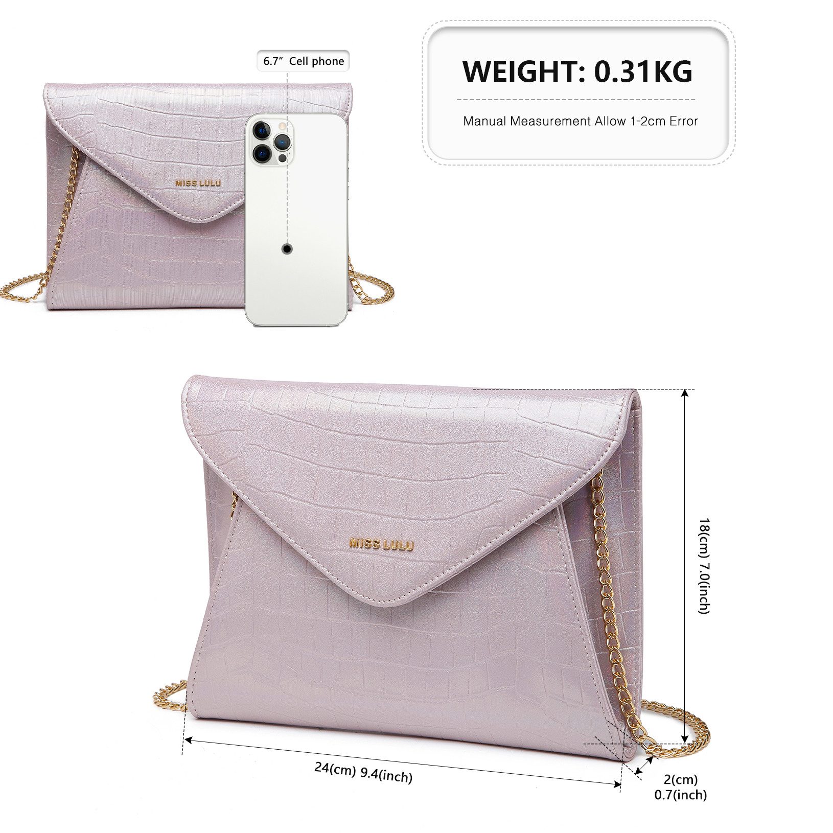 Miss Lulu Clutch Damen Umschlag Abendtasche günstig online kaufen