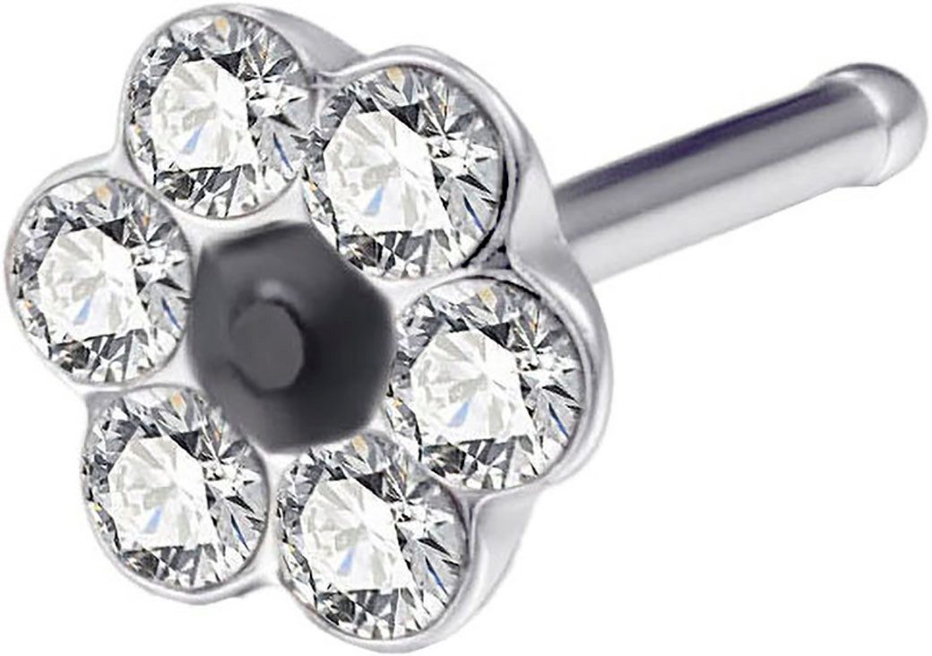 Firetti Nasenpiercing-Set Multipack Schmuck Geschenk Edelstahl Piercing Nasenstecker Flower (Set, 7-tlg), mit Preciosa Crystal