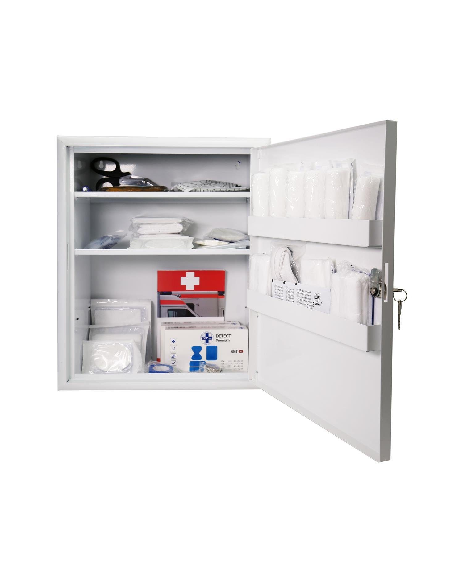 Steelboxx Medizinschrank Verbandschrank weiß Erste Hilfe Kasten mit FÜLLUNG DIN 13169 / 620271 (1-St)