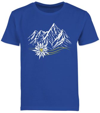 Shirtracer T-Shirt Edelweiß Berge Wandern Wanderlust Berg ruft Alpen (1-tlg) Mode für Oktoberfest Kinder Outfit