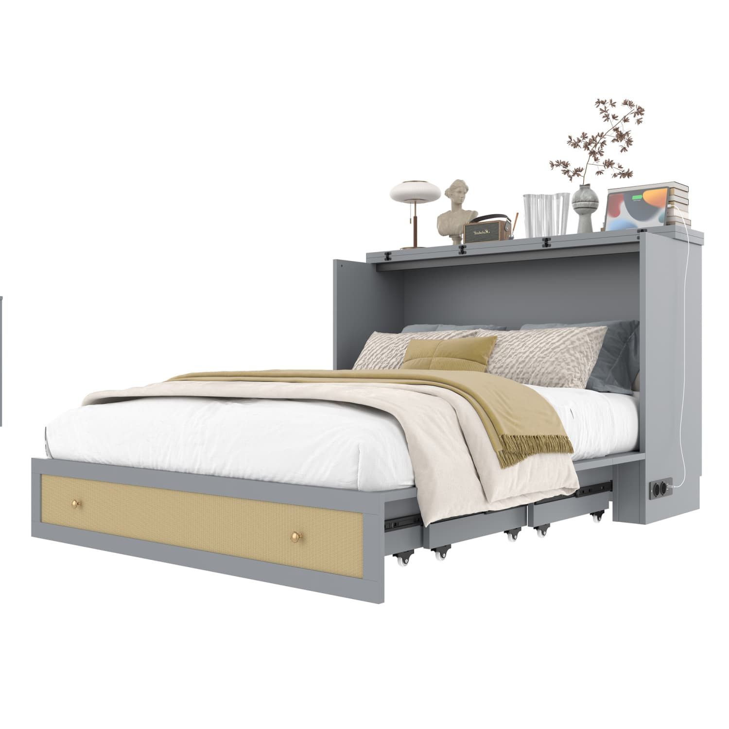 autolock Schrankbett Schrankbett,140 x 200CM,Mobiles Hausbett mit Schublade günstig online kaufen