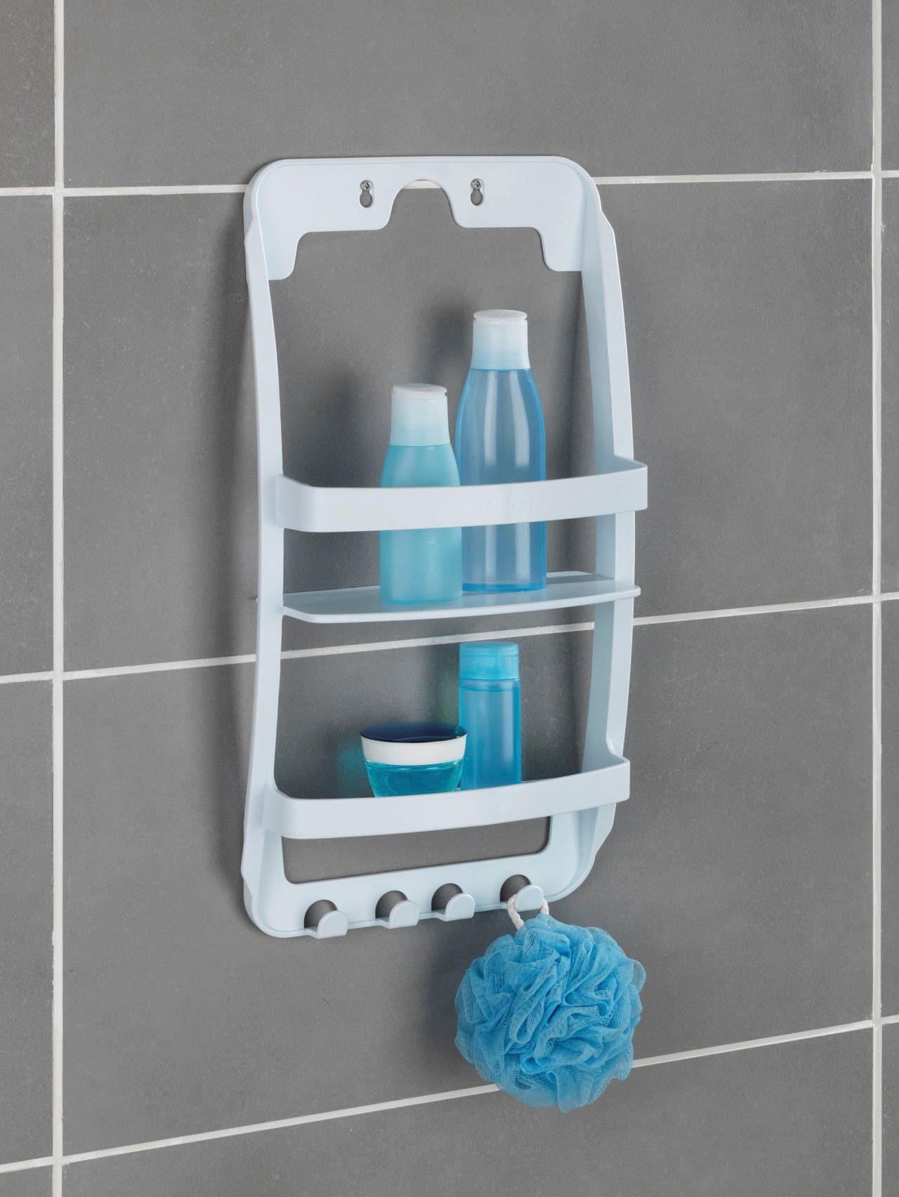 WENKO Duschregal Universal, 2 Ablagen, 4 Haken günstig online kaufen