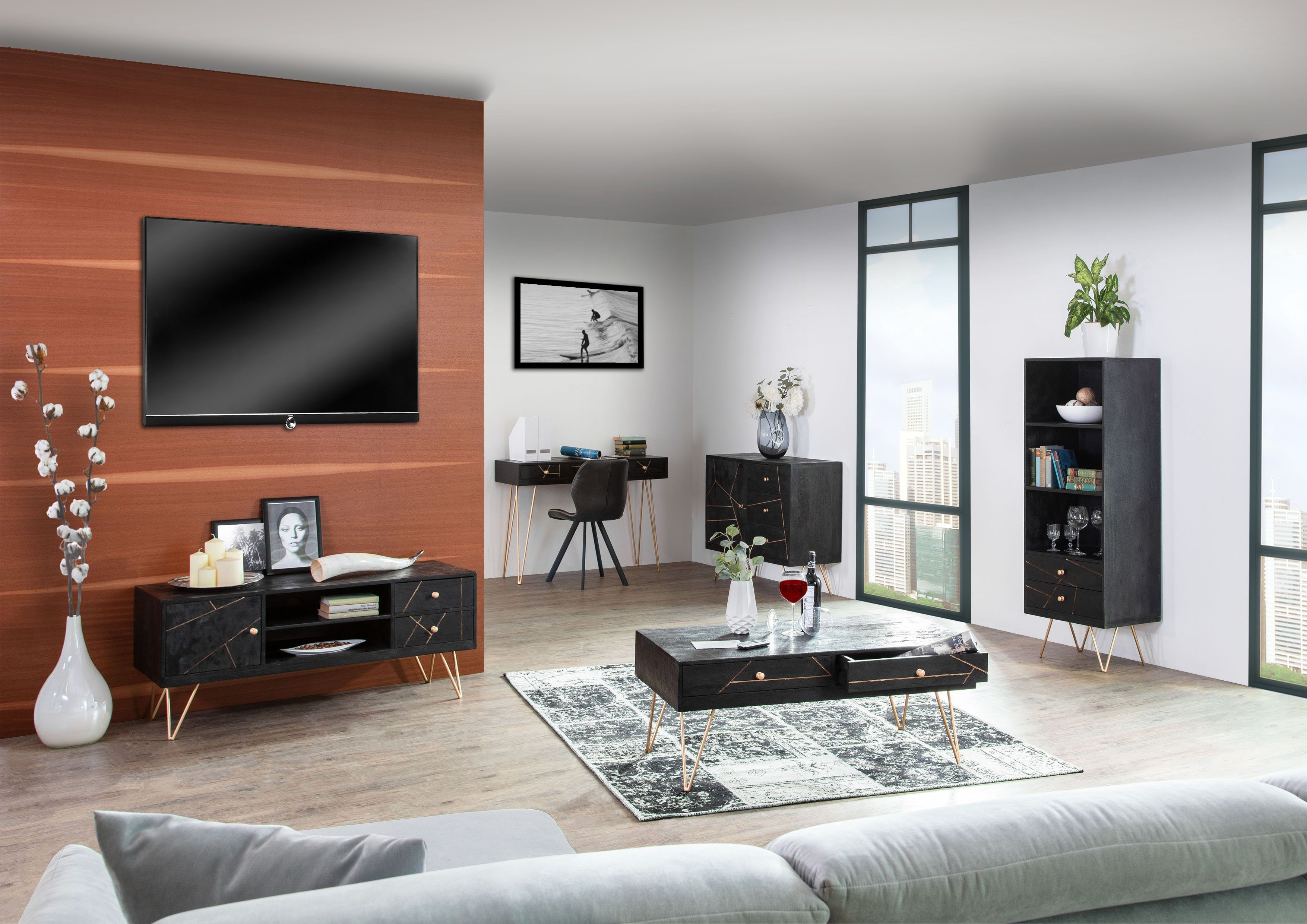 Gutmann Factory Kommode Scan, mit modernen Haarnadel Beinen