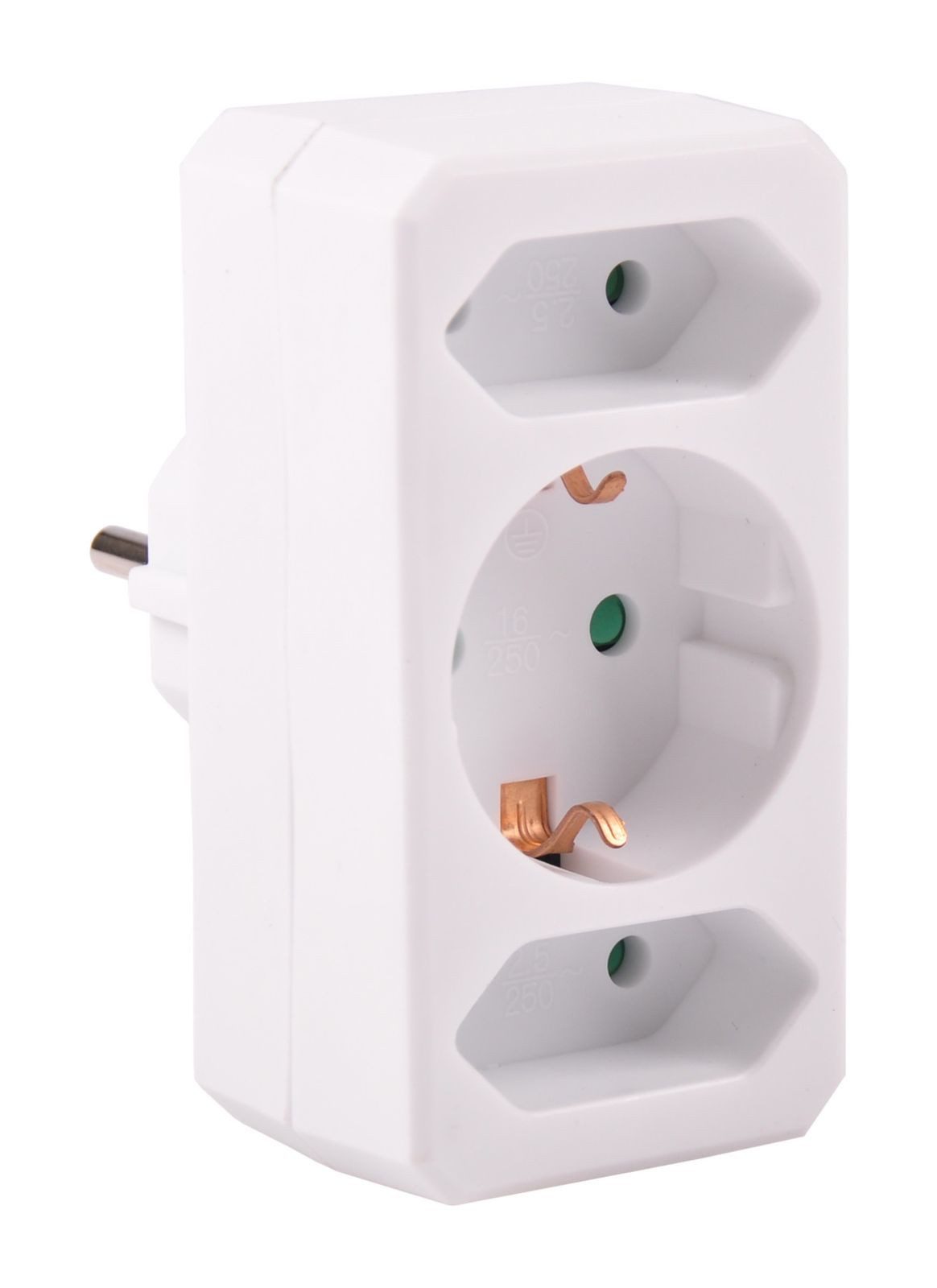 HEITECH Steckdosenadapter 3-fach Mehrfachstecker Mehrfachsteckdose Verteiler Mehrfachsteckdose
