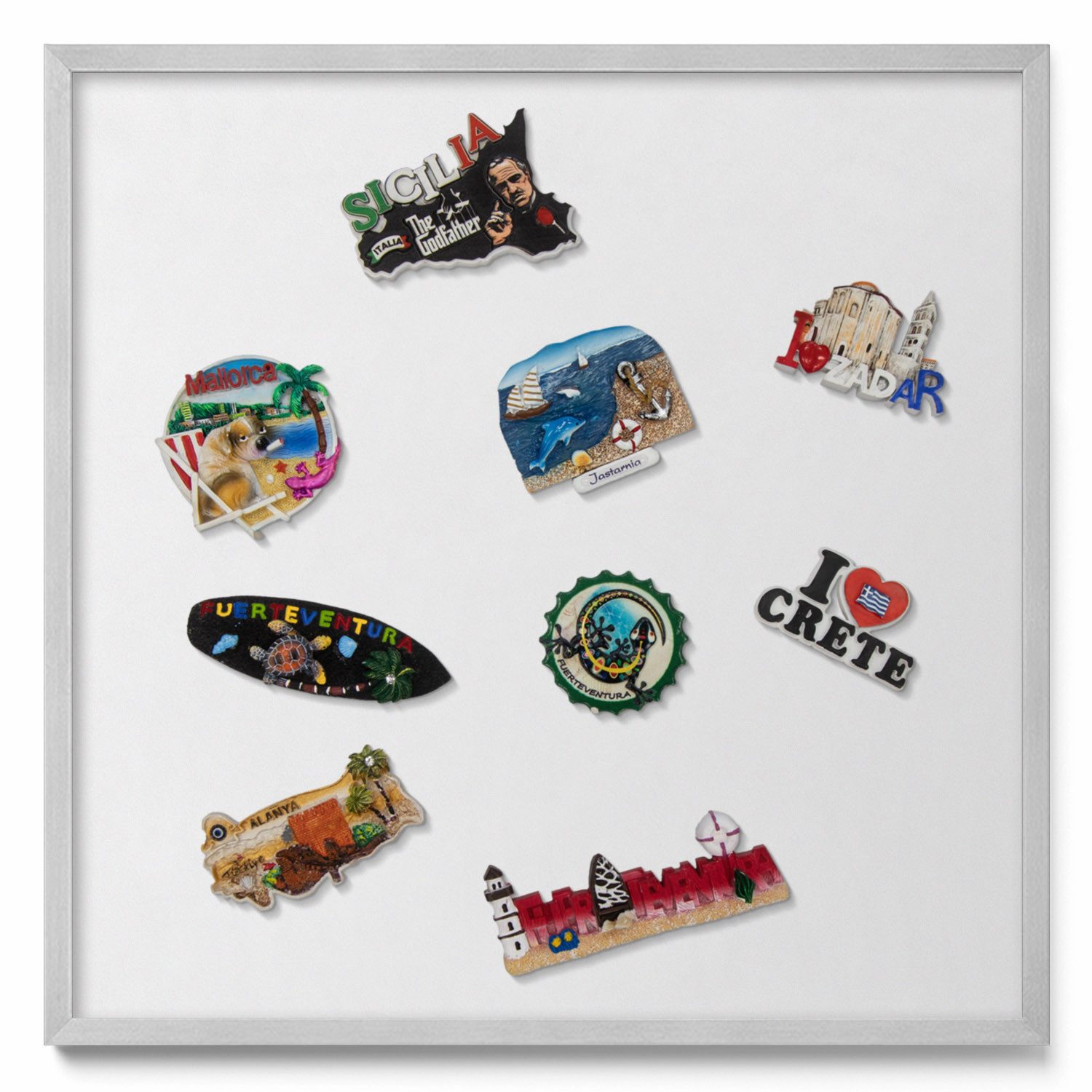 Tulup Magnettafel mit silbernem Rahmen, mit einfarbigem Hintergrund, für Wandmontage, Magnetisches Memoboard Dekorative für Erinnerungen