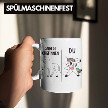 Trendation Tasse Trendation - Beste Chefin Tasse Lustig Geschenk Spruch Lieblingschefin Weihnachten Geburtstag