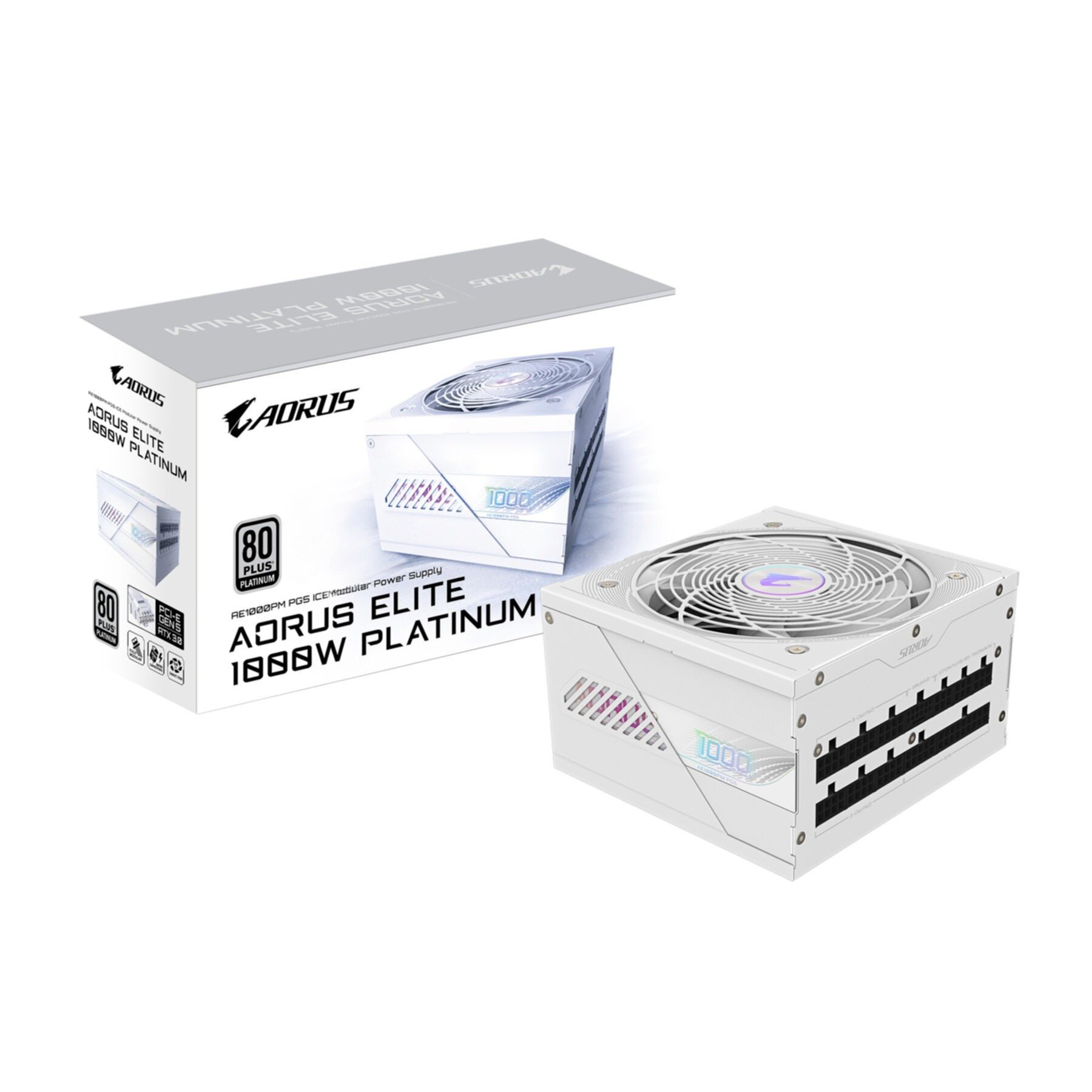 Gigabyte AORUS ELITE P1000W ICE Netzteil - PCIe 5.0, 80 PLUS Platinum, Vollmodu Netzteil