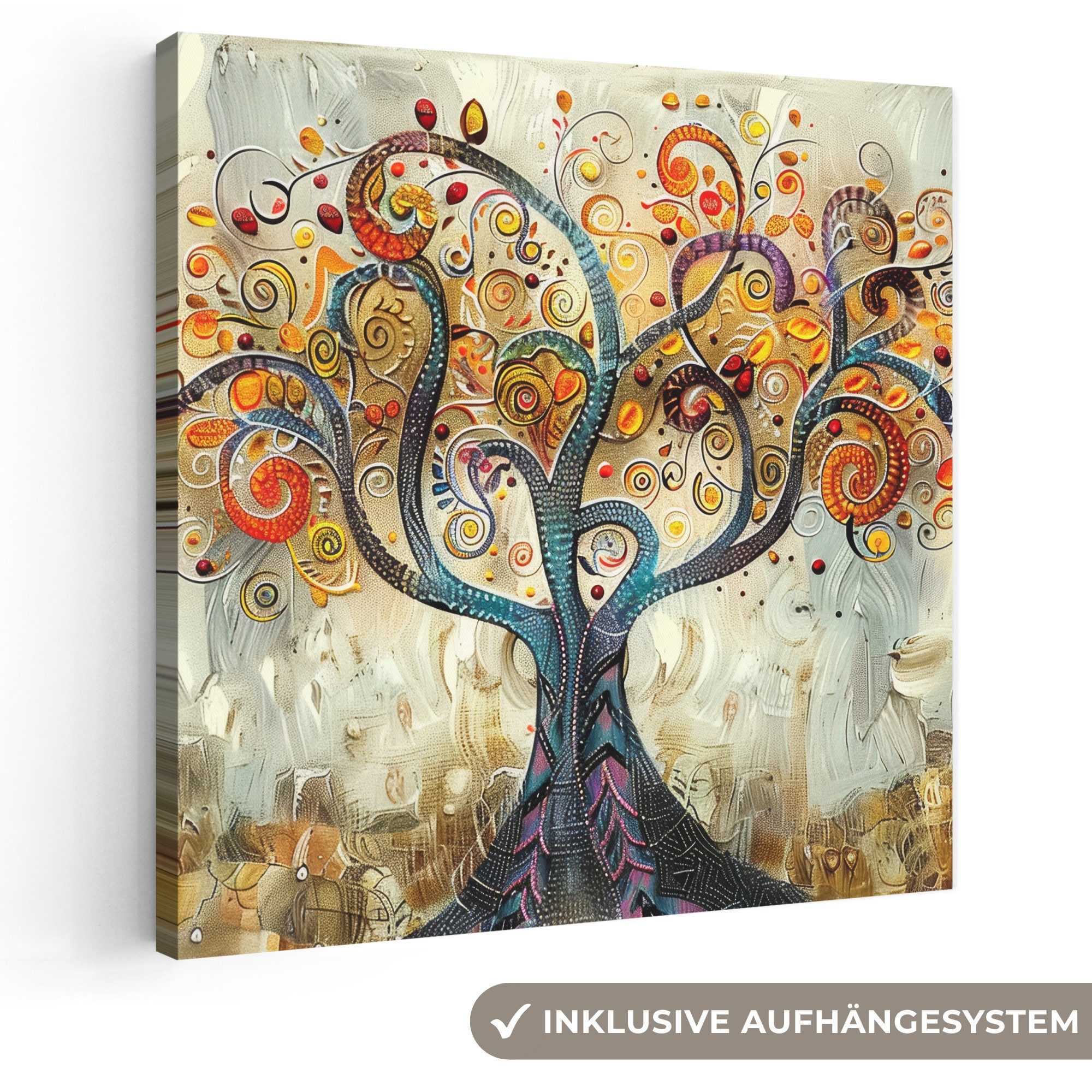 OneMillionCanvasses® Leinwandbild Baum - Kunst - Modern - Natur, Fotodruck (1 St), Wandbild, Deko Schlafzimmer Wohnzimmer Flur 20x20 cm