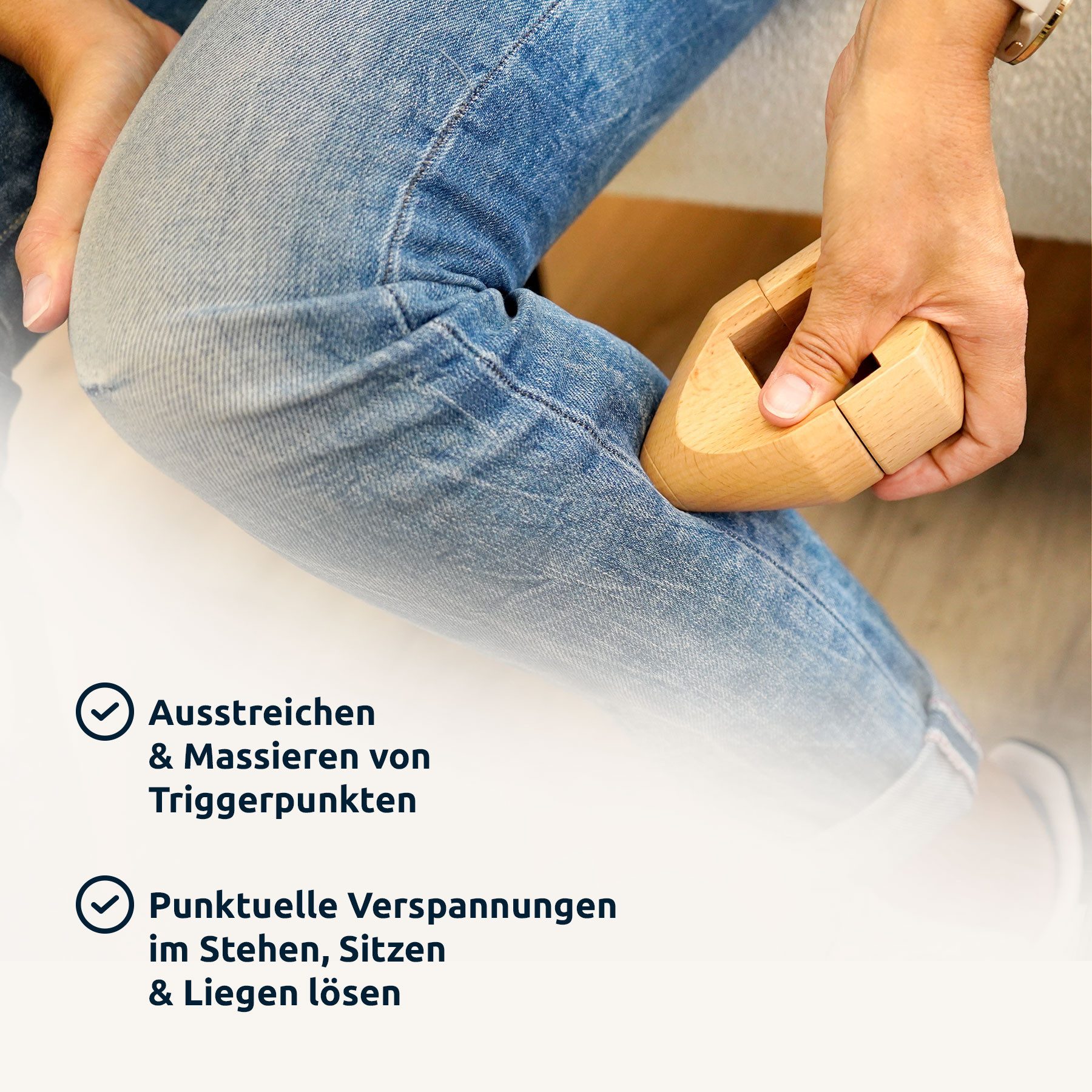 Max Fitness Massageroller Trigger Punkt Massage Faszienrolle Muskulatur Rücken Nacken Beine, Set, 2 Massagekugeln, Punkt- und Flächenmassage, rutschfest, nachhaltig, aus Holz oder Kork