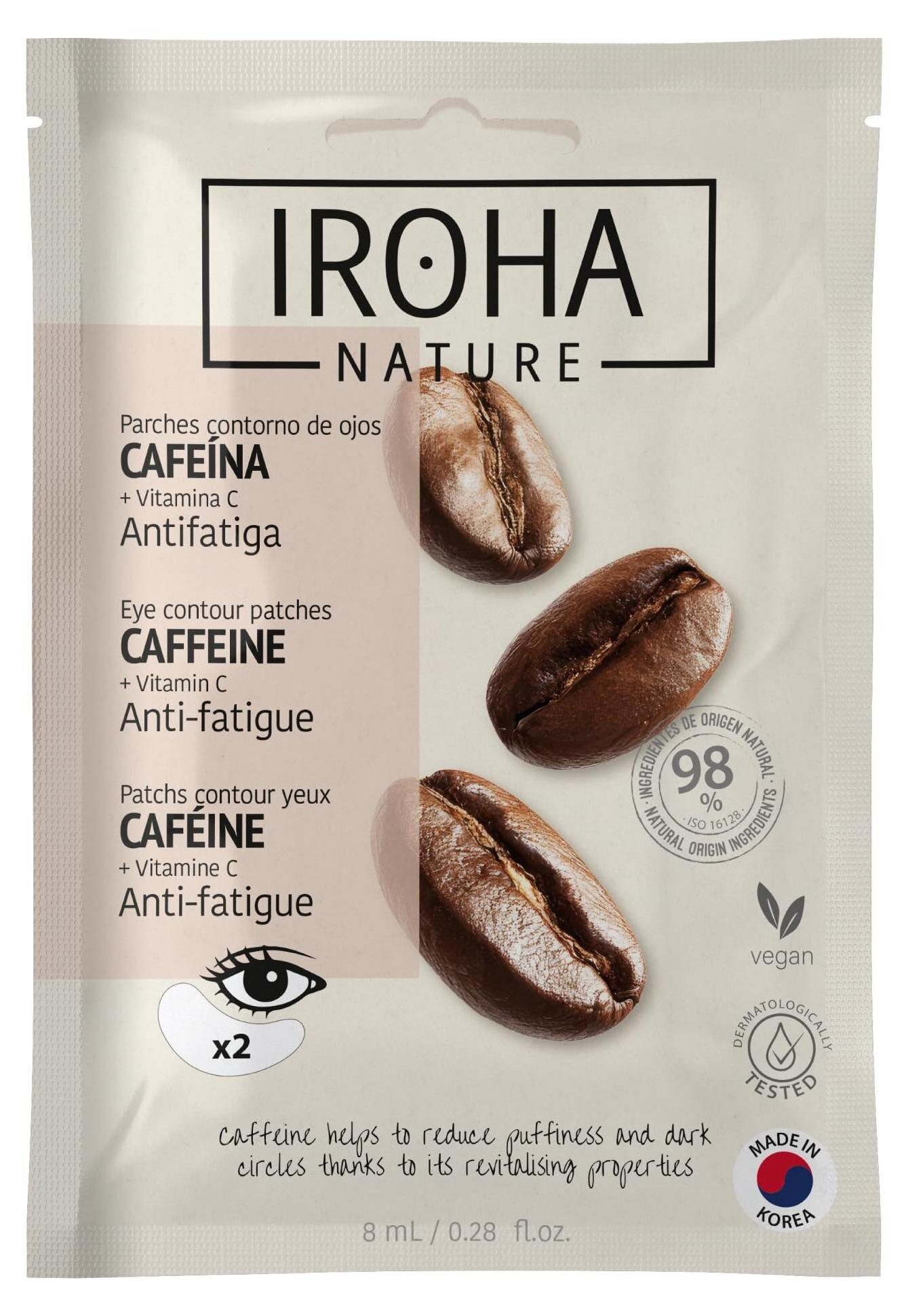 Iroha Augenpads Iroha Nature Cafeina Parches Contorno De Ojos 8ml