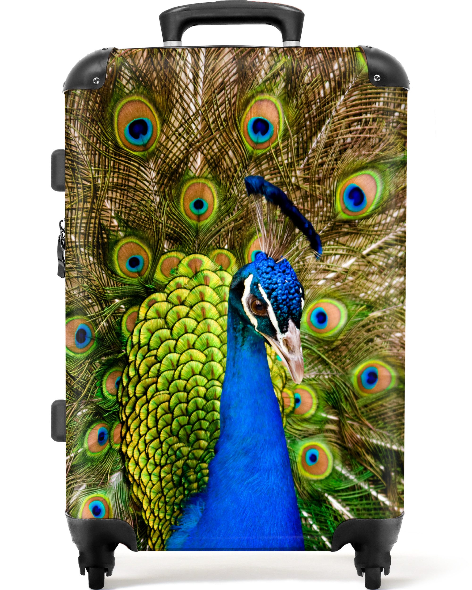 NoBoringSuitcases.com© Hartschalen-Trolley Pfau - Tiere - günstig online kaufen