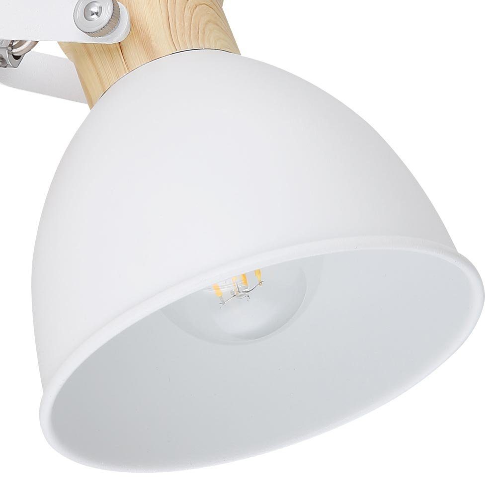 etc-shop Wandleuchte, Leuchte nicht Design Optik Strahler verstellbar Leuchtmittel Spot Lampe inklusive, weiß Holz Wand