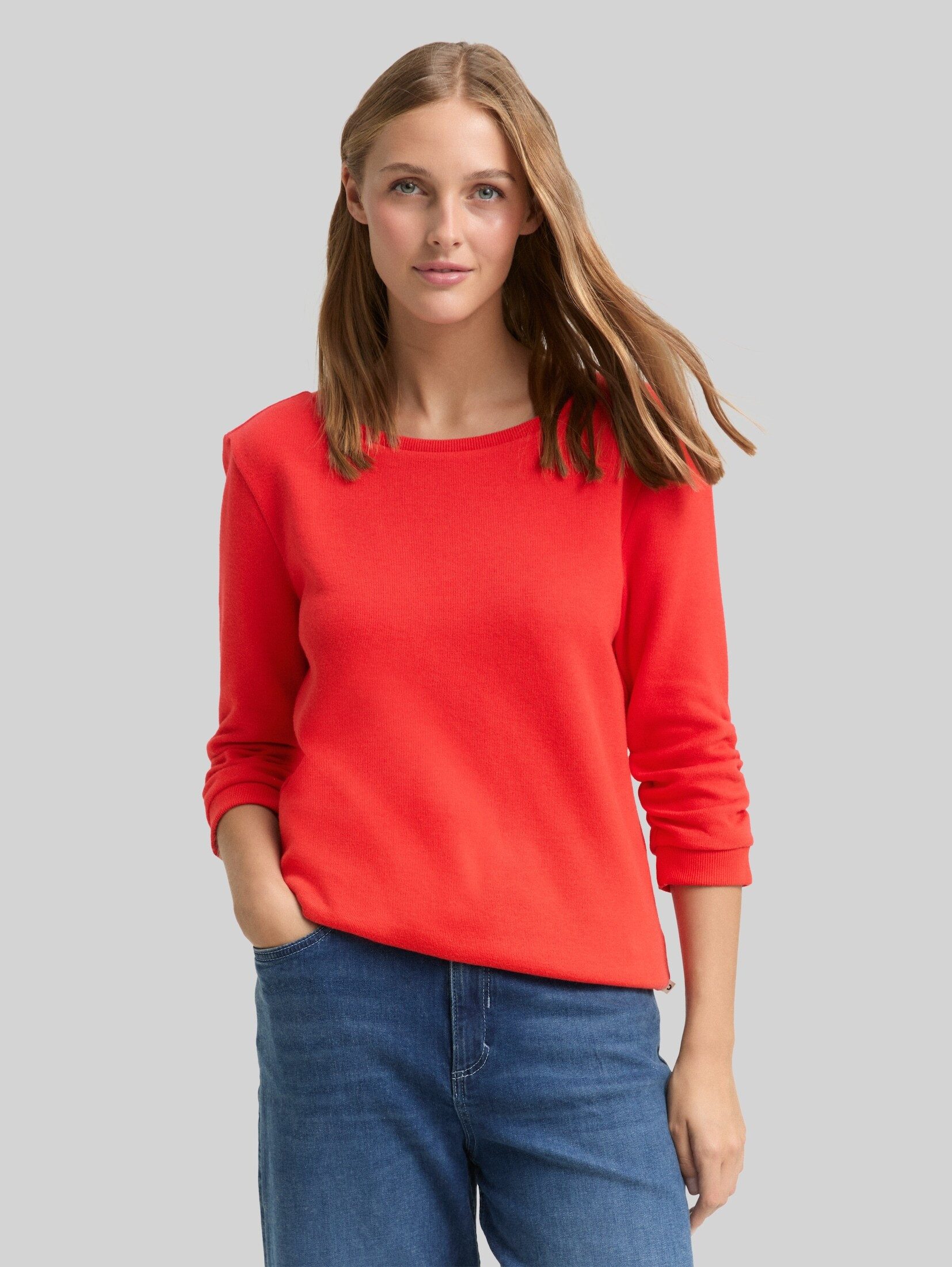 TOM TAILOR Denim Sweatshirt Strick & Sweatshirts Fitted Sweatshirt mit Raffungen