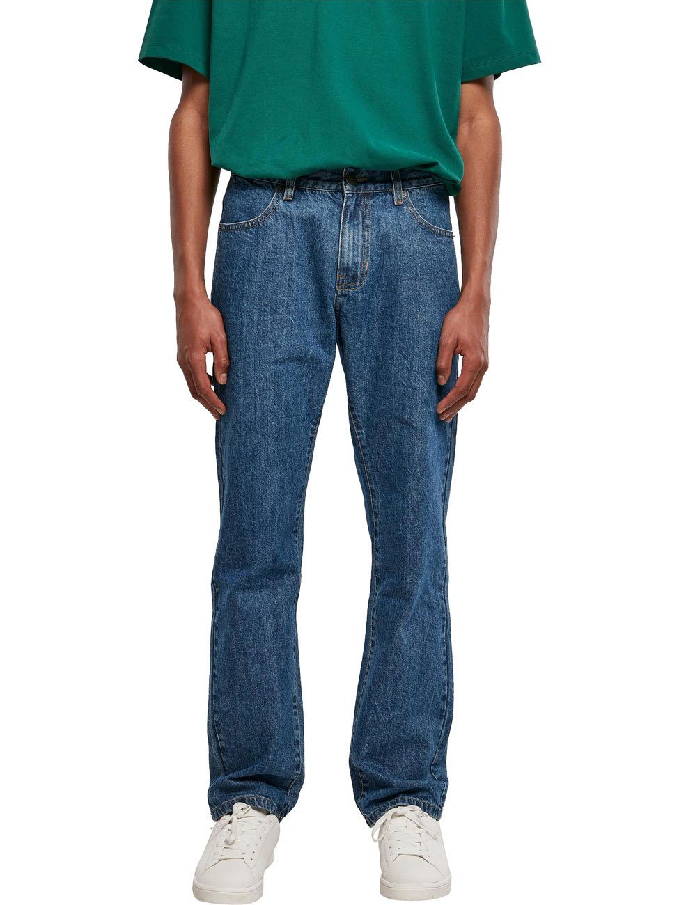 URBAN CLASSICS Straight-Jeans ORGANIC STRAIGHT LEG DENIM aus Baumwolle Mid Indigo Washed 02443