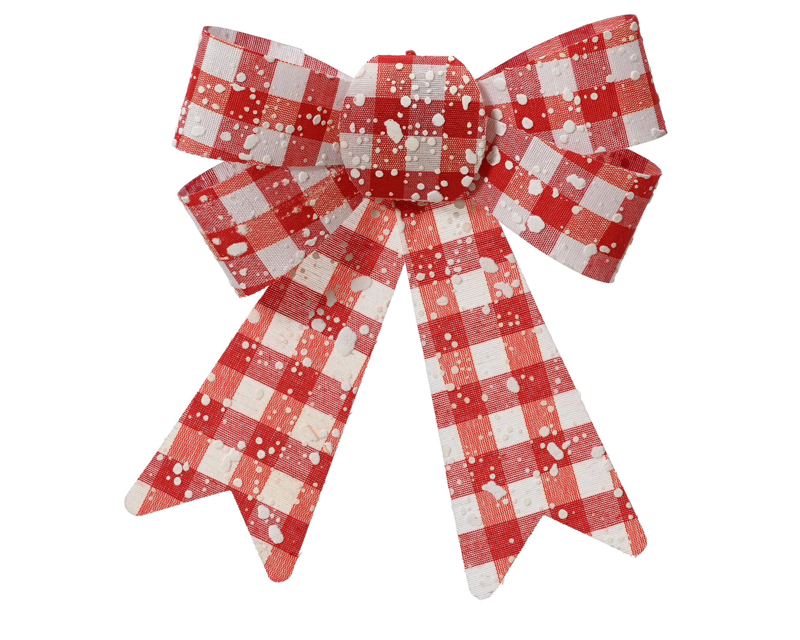 Kaemingk Christbaumschmuck, Schleifen 17cm Kariert 2er Set - Rot / Weiß