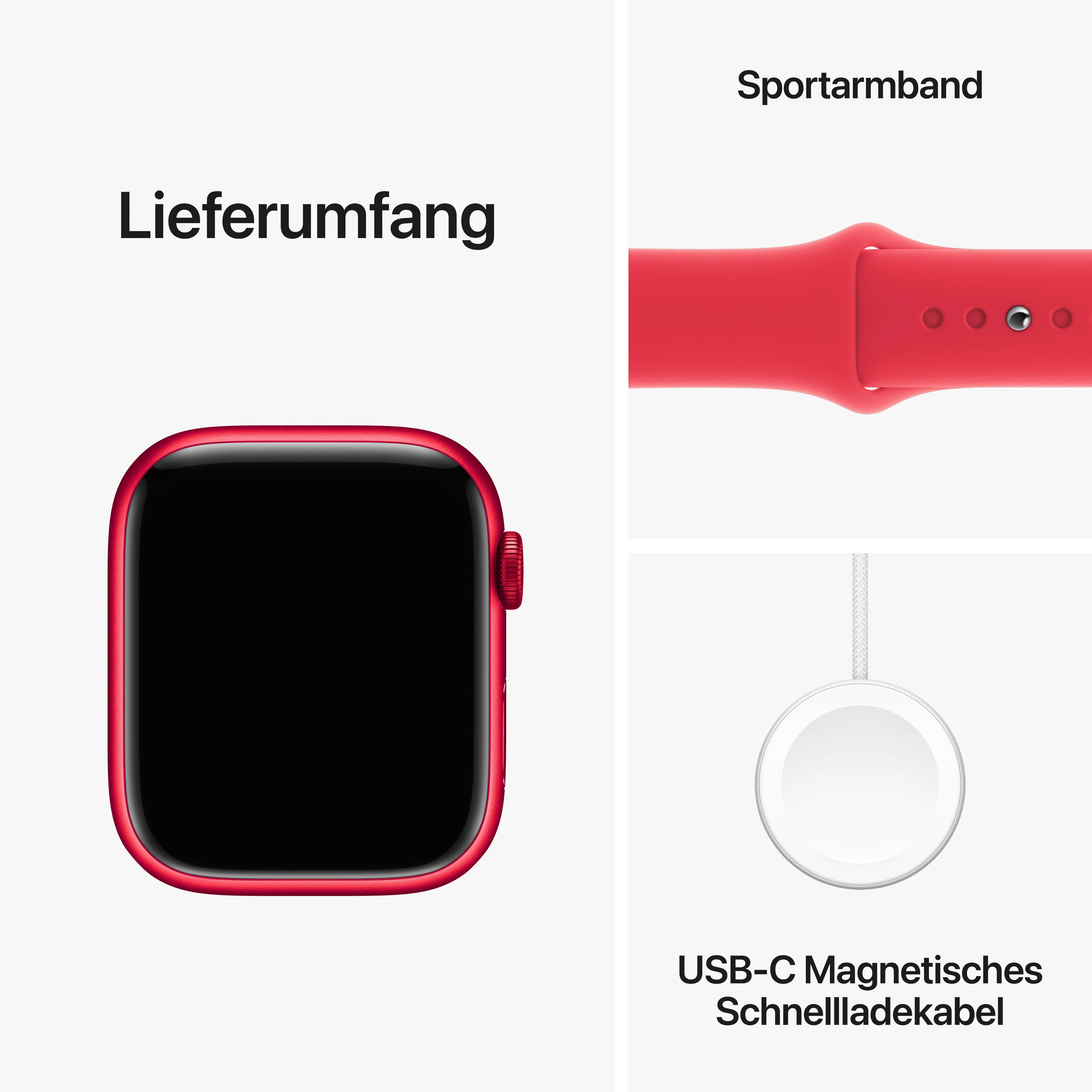 10), 9 Smartwatch Sport cm/1,77 Apple OS GPS Zoll, (4,5 Band M/L 45mm Watch Series Watch Aluminium
