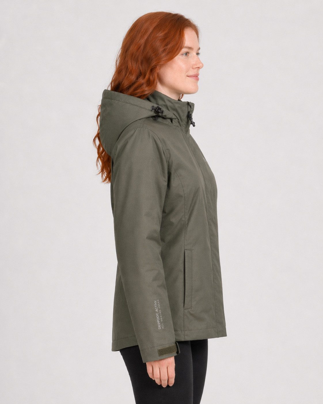 DEPROC Active Outdoorjacke LAVAL WOMEN Funktionsjacke, Wanderjacke, Regenjacke abnehmbare Kapuze
