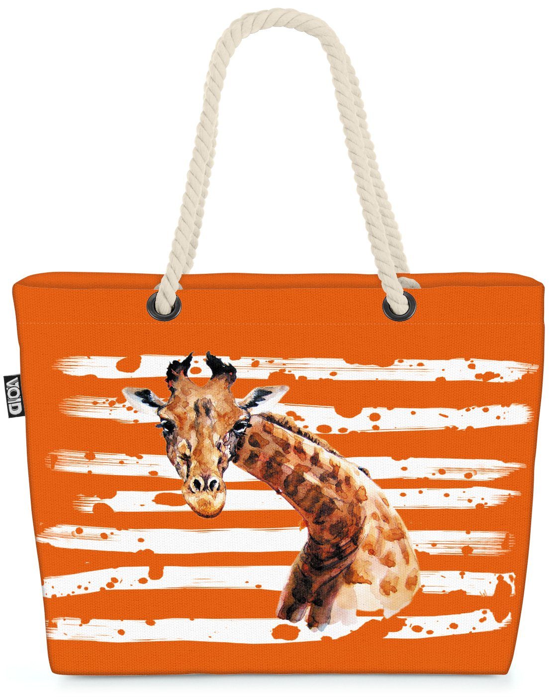 VOID orange Giraffe Afrika Strandtasche (1-tlg), Zoo Safari Tier Wüste