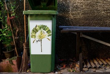 MuchoWow Wandsticker Dschungel - Palme - Vogel (1 St), Mülleimer-aufkleber, Mülltonne, Sticker, Container, Abfalbehälter