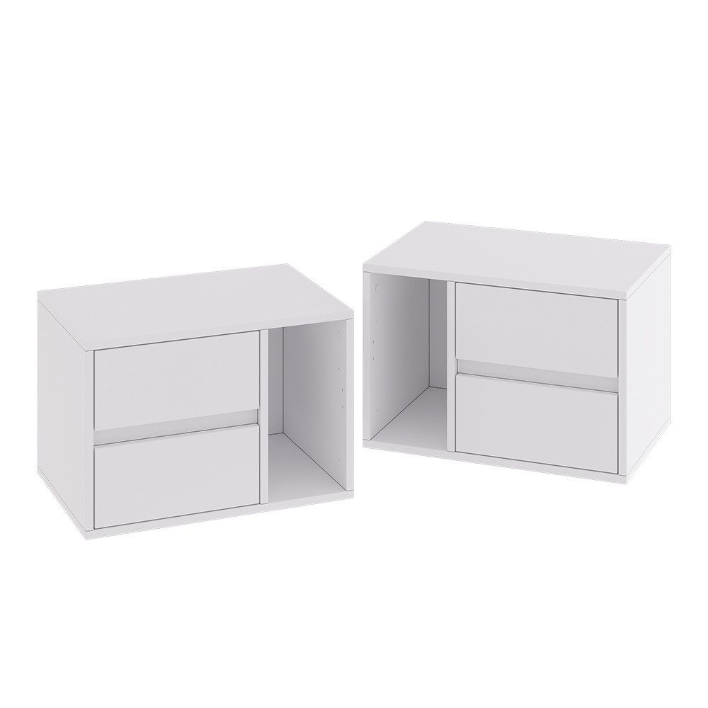 Nachtschrank Vimogo, Weiß, 2er Set