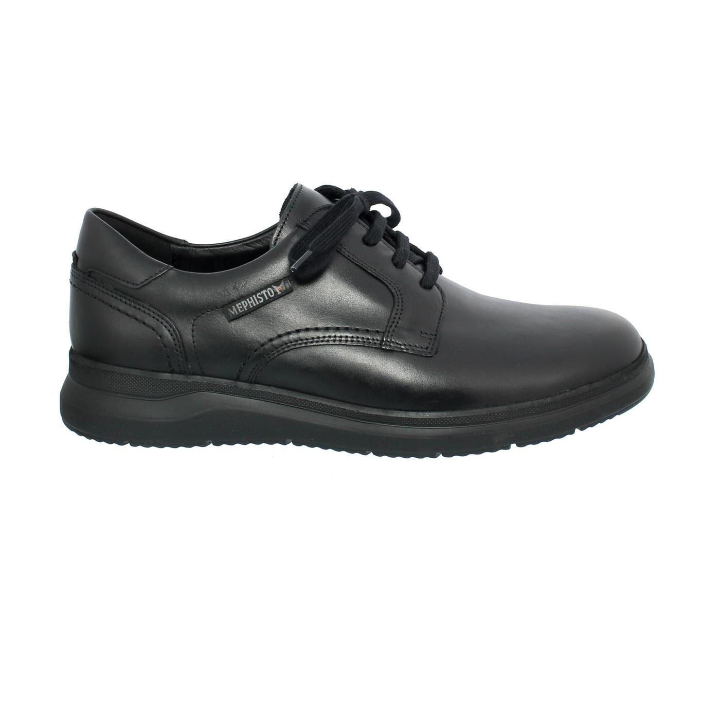 Mephisto Almeric Halbschuh, Vollnarben Glattleder 6100, Schwarz, Wechs Schnürschuh