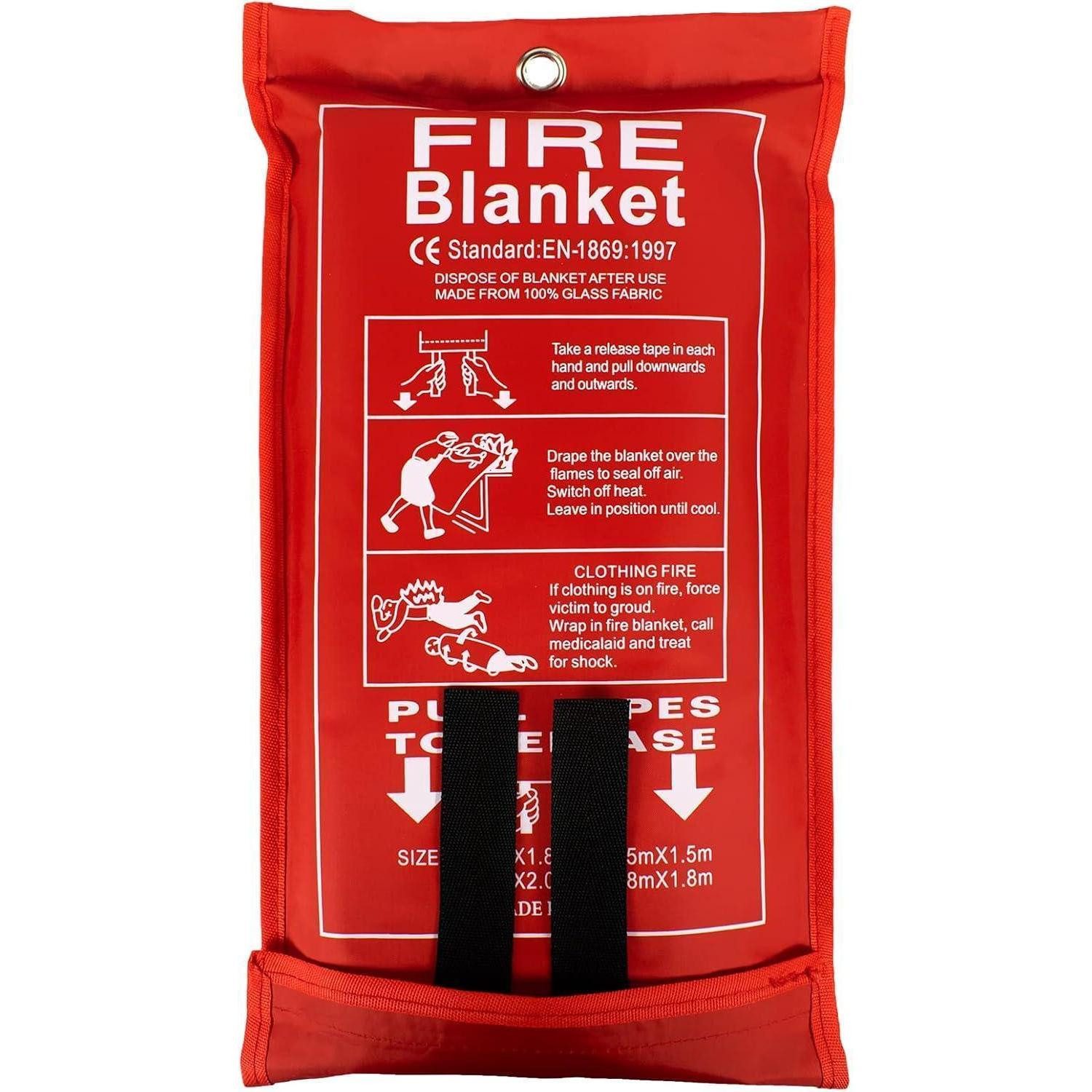 LuxusKollektion Löschdecke Feuerschutzdecke Notfall Küche Camping Grill 120x180cm