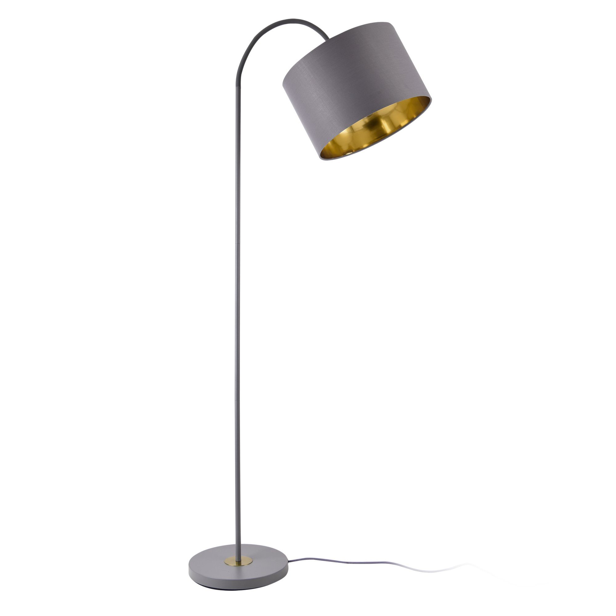 Metall ohne Lampe Design Stehlampe, »Toledo« lux.pro Leuchtmittel, schwenkbare Stehleuchte grau/gold