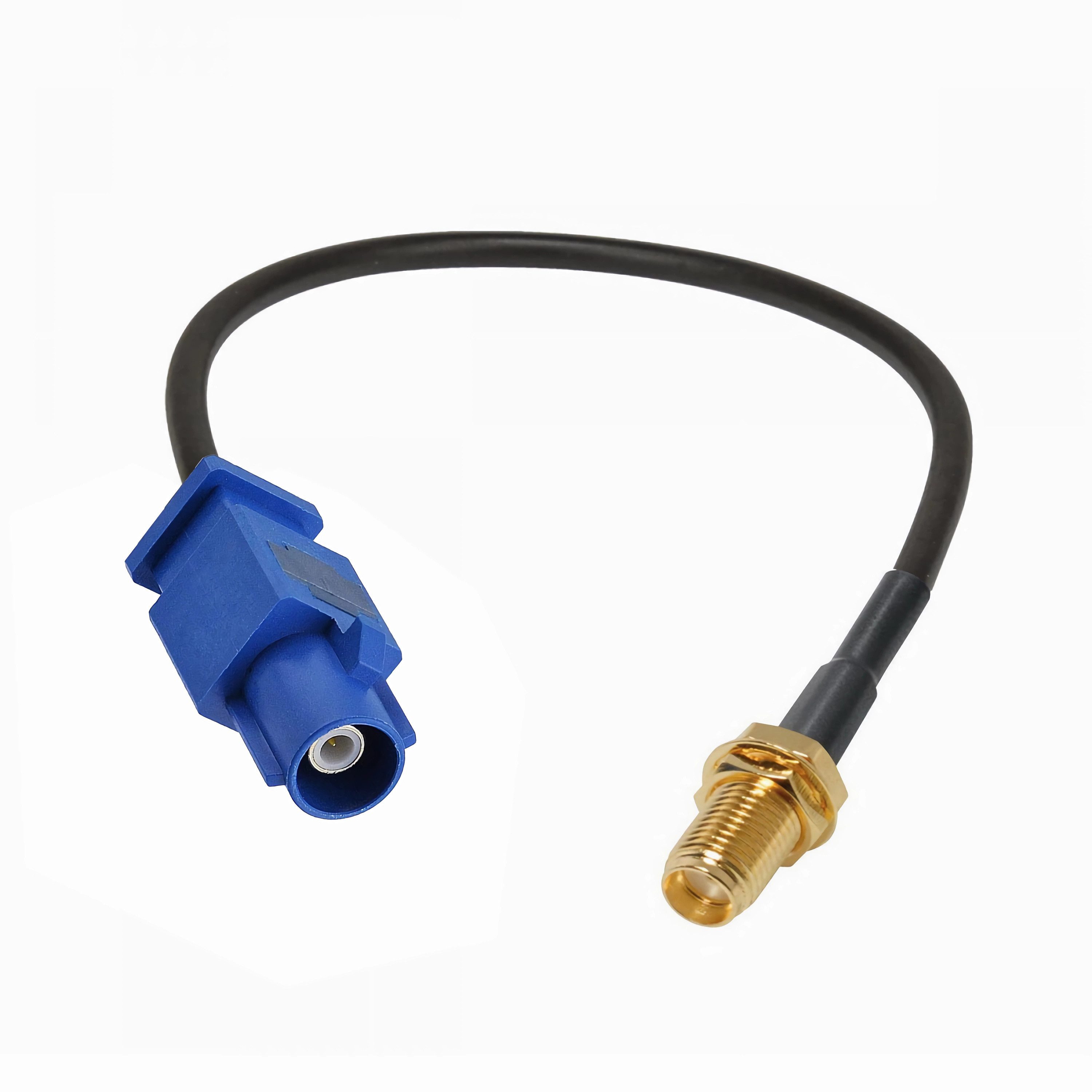 Bolwins J51 GPS Antenne KabelAdapter Fakra zu SMA passend für VW Skoda Audi Elektro-Kabel, Fakra blau, gerade, Stecker (Pin innen), SMA, gerade, Buchse (24 cm), Geringer Signalverlust, hitzebeständig, korrosionsfest