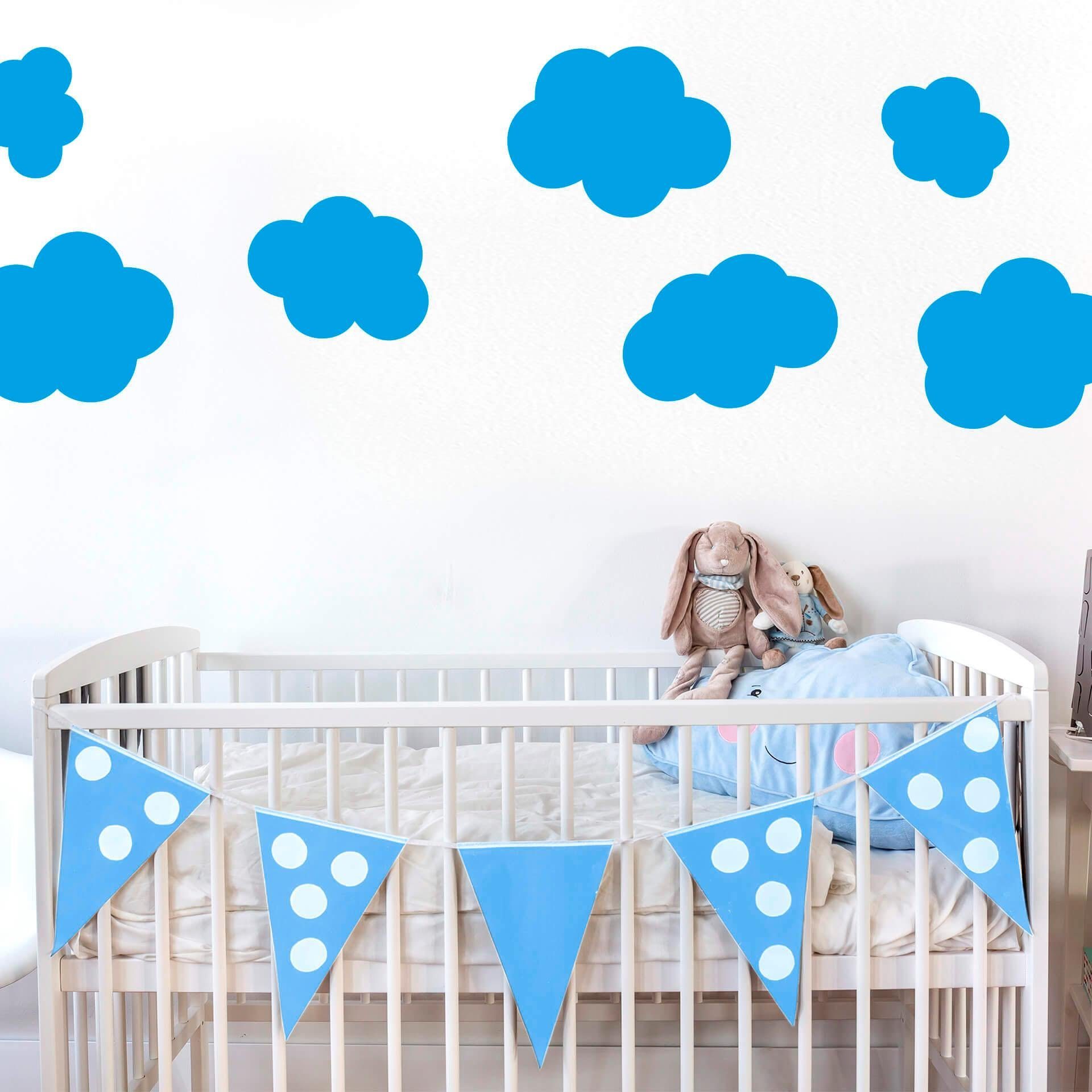 Wolken-Set Wall-Art blau Wandtattoo